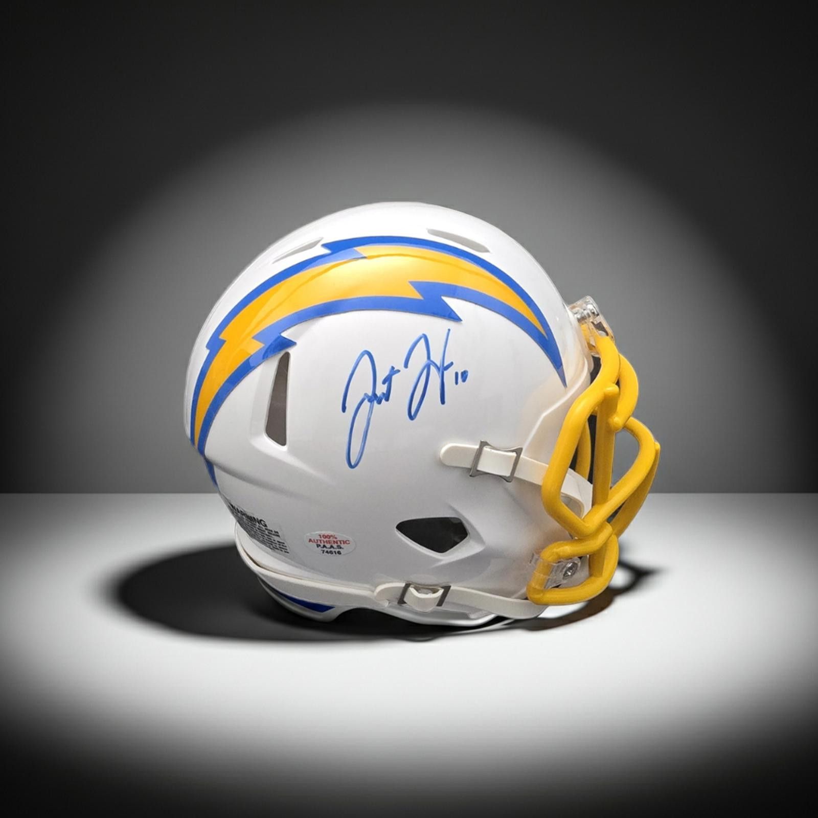 Other Justin Herbert LA Chargers signed mini football helmet COA Size ONE SIZE - 1 Thumbnail