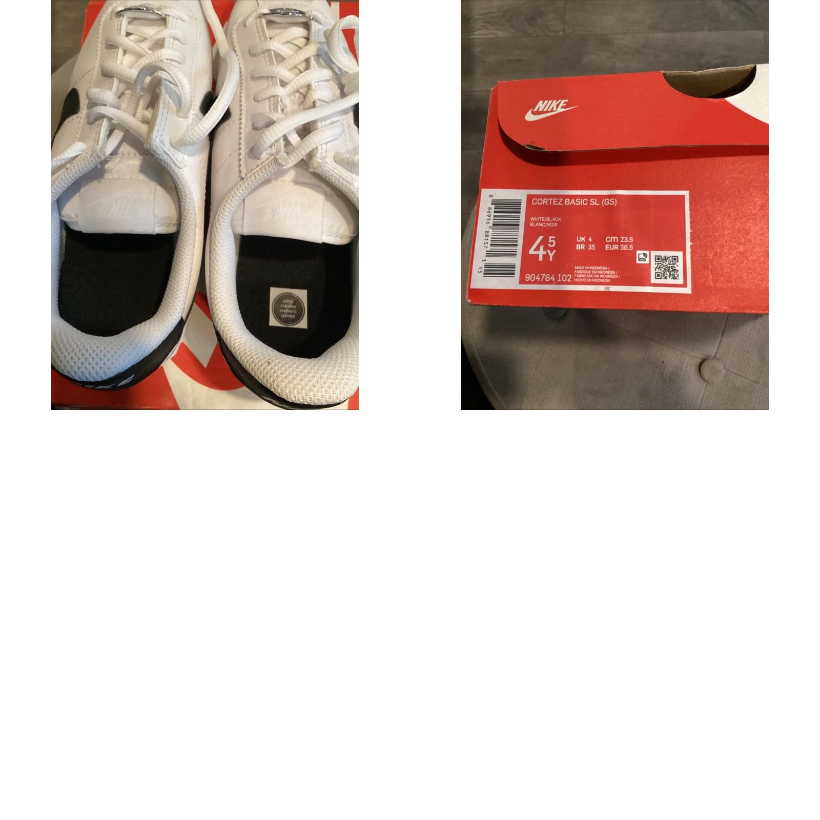 Nike Nike Cortez Basic Leather Sneaker Men White Black 904764-102 Size 4.5 GS US 4.5 Lower Top Lace Up Size US 7 / EU 40 - 8 Thumbnail