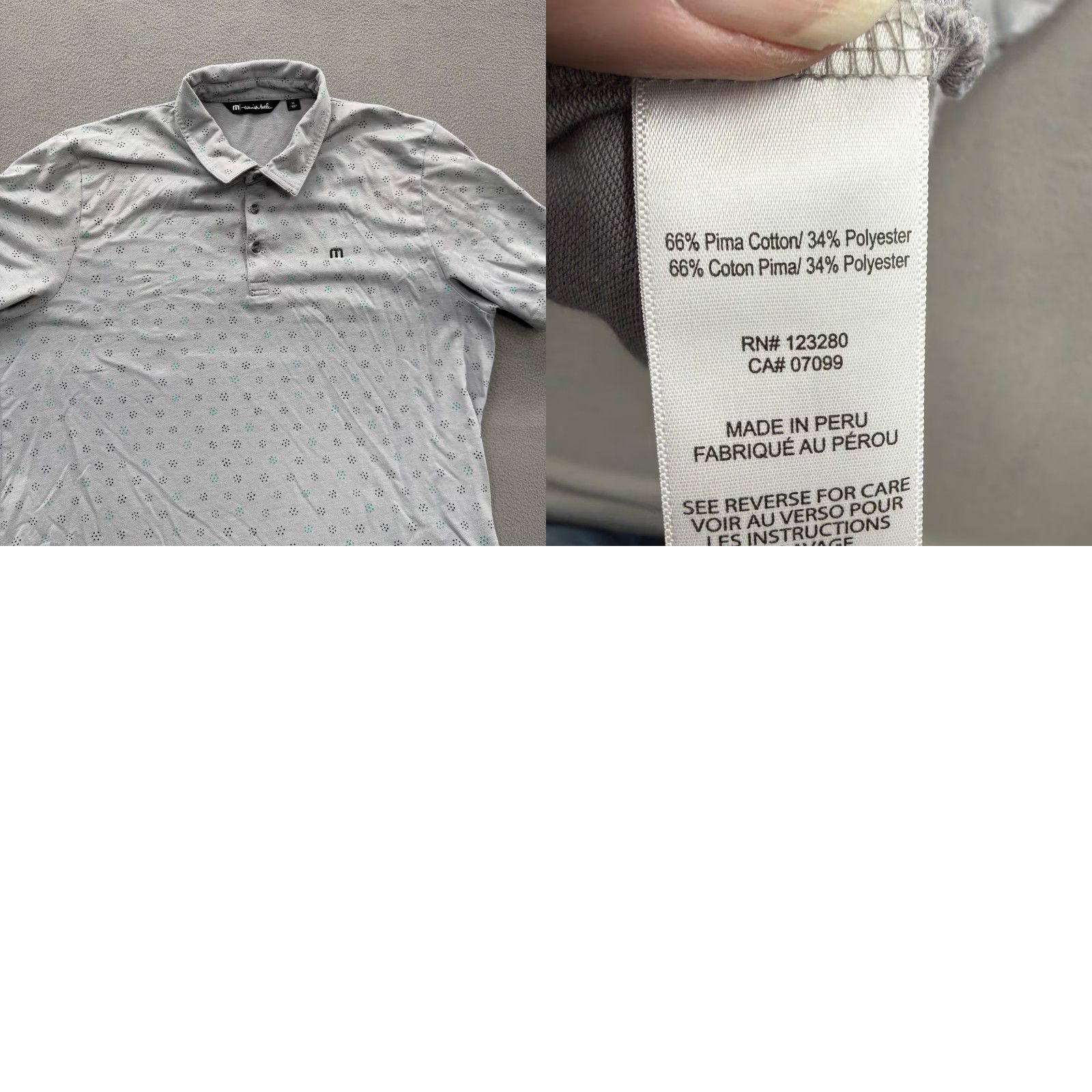 TravisMathew TravisMathew Polo Shirt Mens XL Gray Micro Dot Pima Cotton Golf Performance Size US XL / EU 56 / 4 - 8 Thumbnail