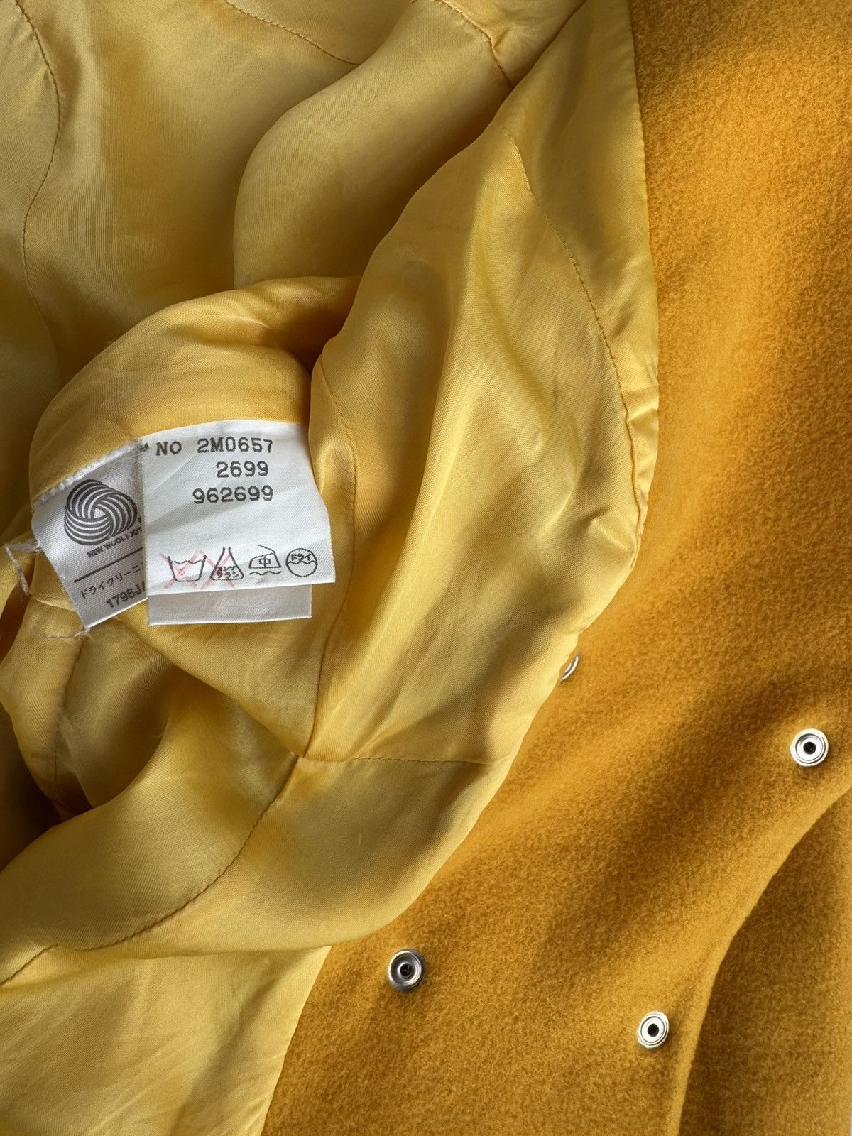 Mugler 🔥Rare Vintage 80s Thierry Mugler Mustard Yellow Wool Coat Size M / US 6-8 / IT 42-44 - 11 Thumbnail