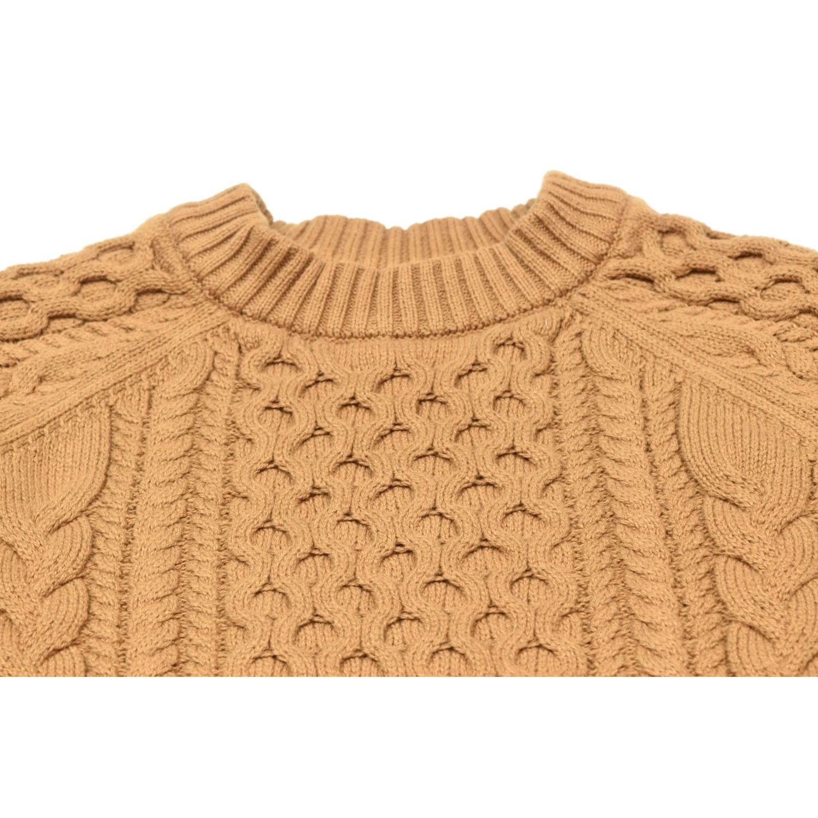 J.Crew J.Crew Cableknit Sweater Brown Cotton Long Sleeve Pullover Relaxed Womens Small S Crew Neck Casual Knit Pullover Winter Fall Spring Womens Size S / US 4 / IT 40 - 3 Thumbnail