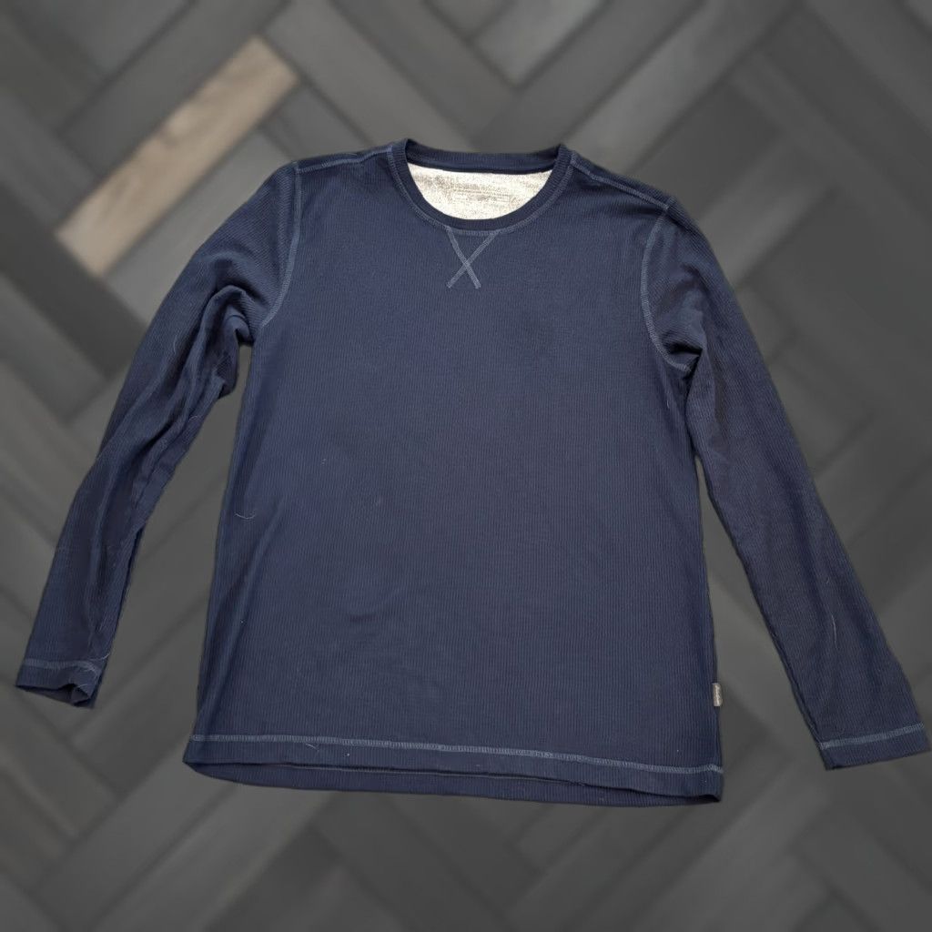 Eddie Bauer VINTAGE Eddie Bauer Lounge Wear Shirt Mens M Blue Waffle Knit Long Sleeve Thermal Size US M / EU 48-50 / 2 - 1 Thumbnail