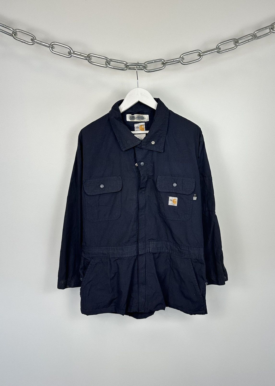 Carhartt Vintage Carhartt Flame Resistant Cargo Baggy Detroit Jacket Size US L / EU 52-54 / 3 - 1 Thumbnail