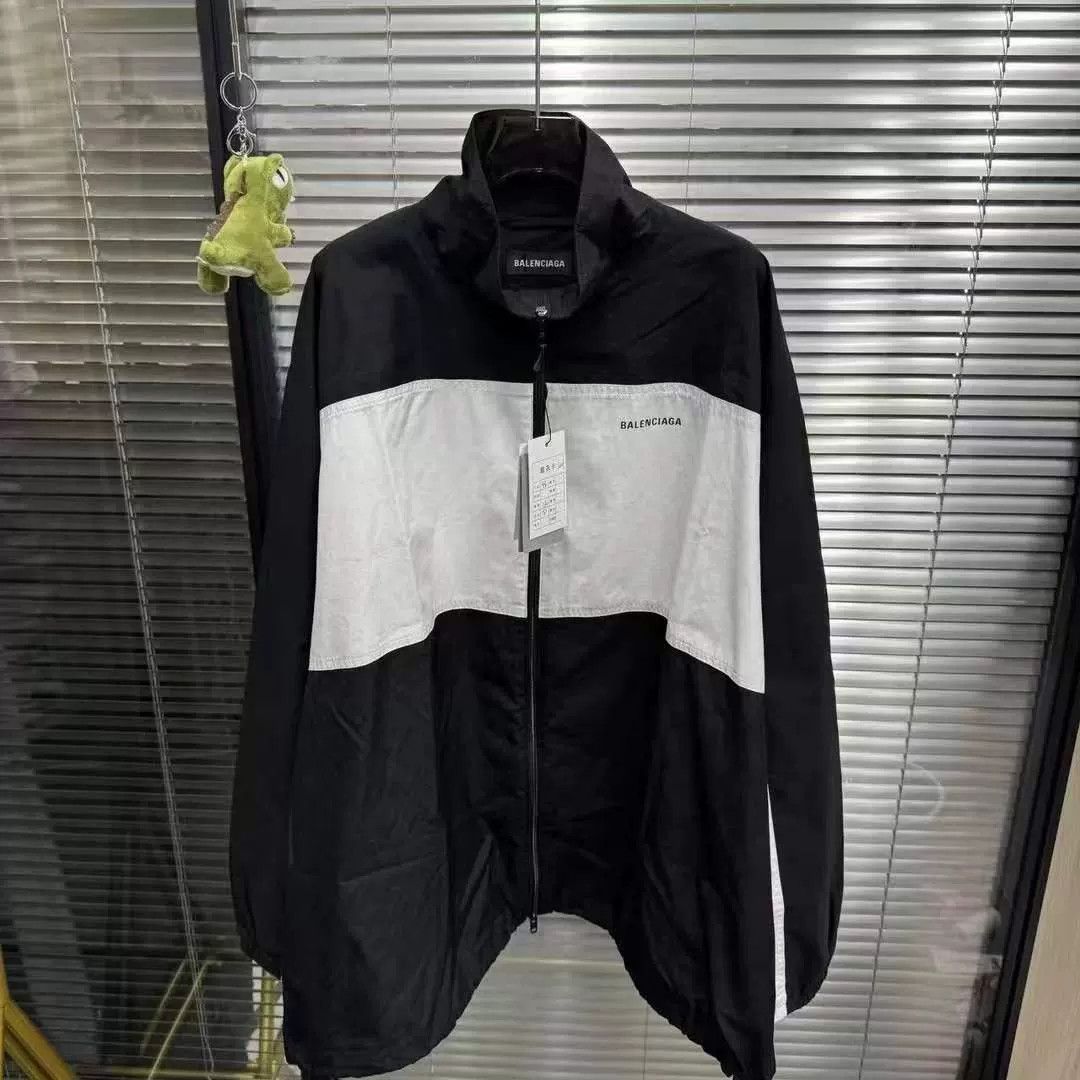 Balenciaga Balenciaga Black White Windbreaker Jacket Size US M / EU 48-50 / 2 - 1 Thumbnail