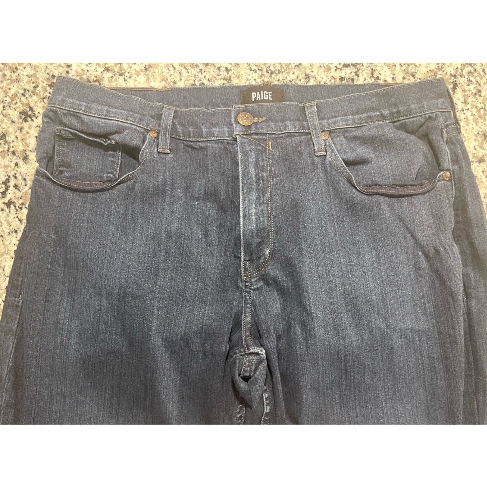Paige Paige Jeans Mens Federal Cellar Slim Straight Dark Wash 5-Pocket Stretch Denim Size US 38 / EU 54 - 2 Thumbnail