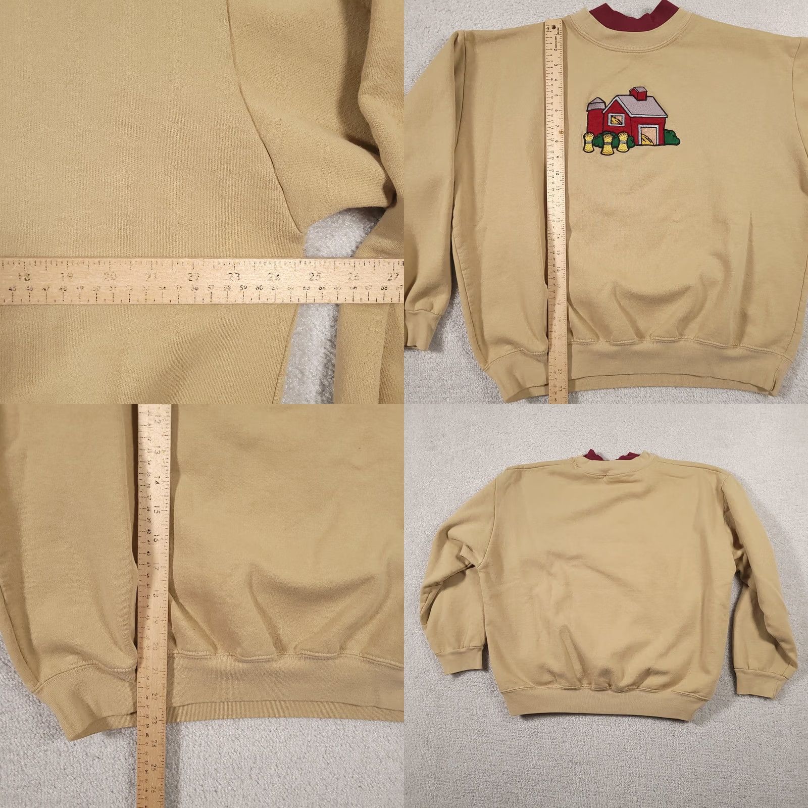 Vintage VINTAGE Ginnis Girls Sweatshirt Pullover Women M Brown Embroidered Farm 90s Western USA Made Size M / US 6-8 / IT 42-44 - 8 Thumbnail