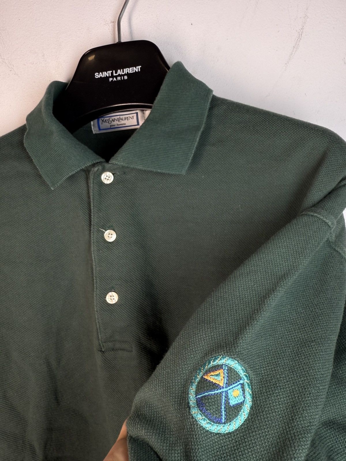 Yves Saint Laurent 90’s YSL Sweatshirt 1/4 Button Up Pique Sweater Vintage Rare Size US M / EU 48-50 / 2 - 2 Thumbnail