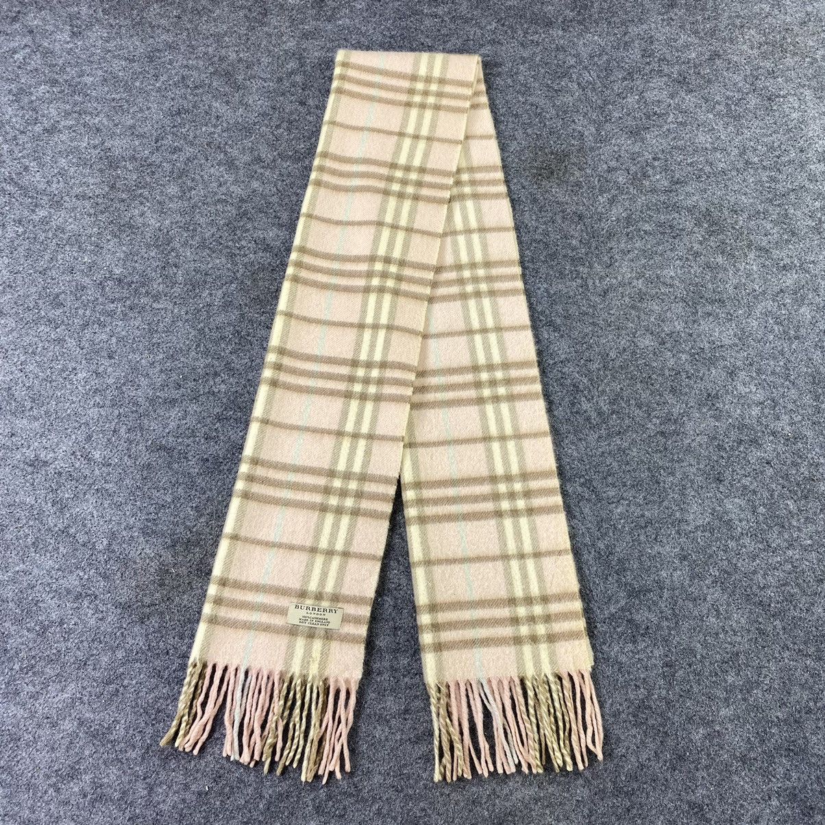 Burberry × Vintage Burberry Cashmere Scarf / Muffler / Neckwear-K015 Size ONE SIZE - 2 Thumbnail