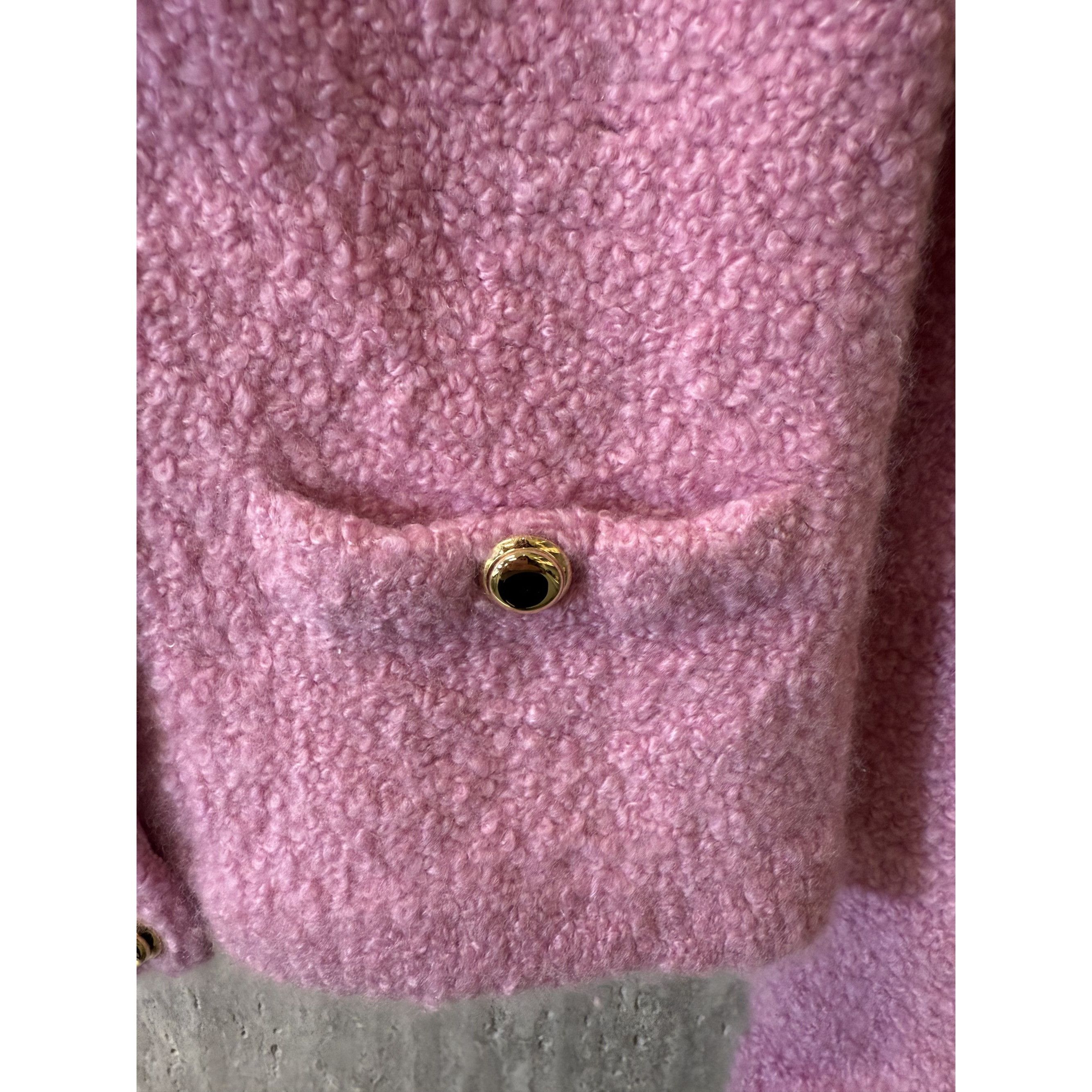Miu Miu Miu Miu Pink Bouclé Wool-Blend Button-Up Cardigan With Pocke Size XS / US 0-2 / IT 36-38 - 10 Thumbnail