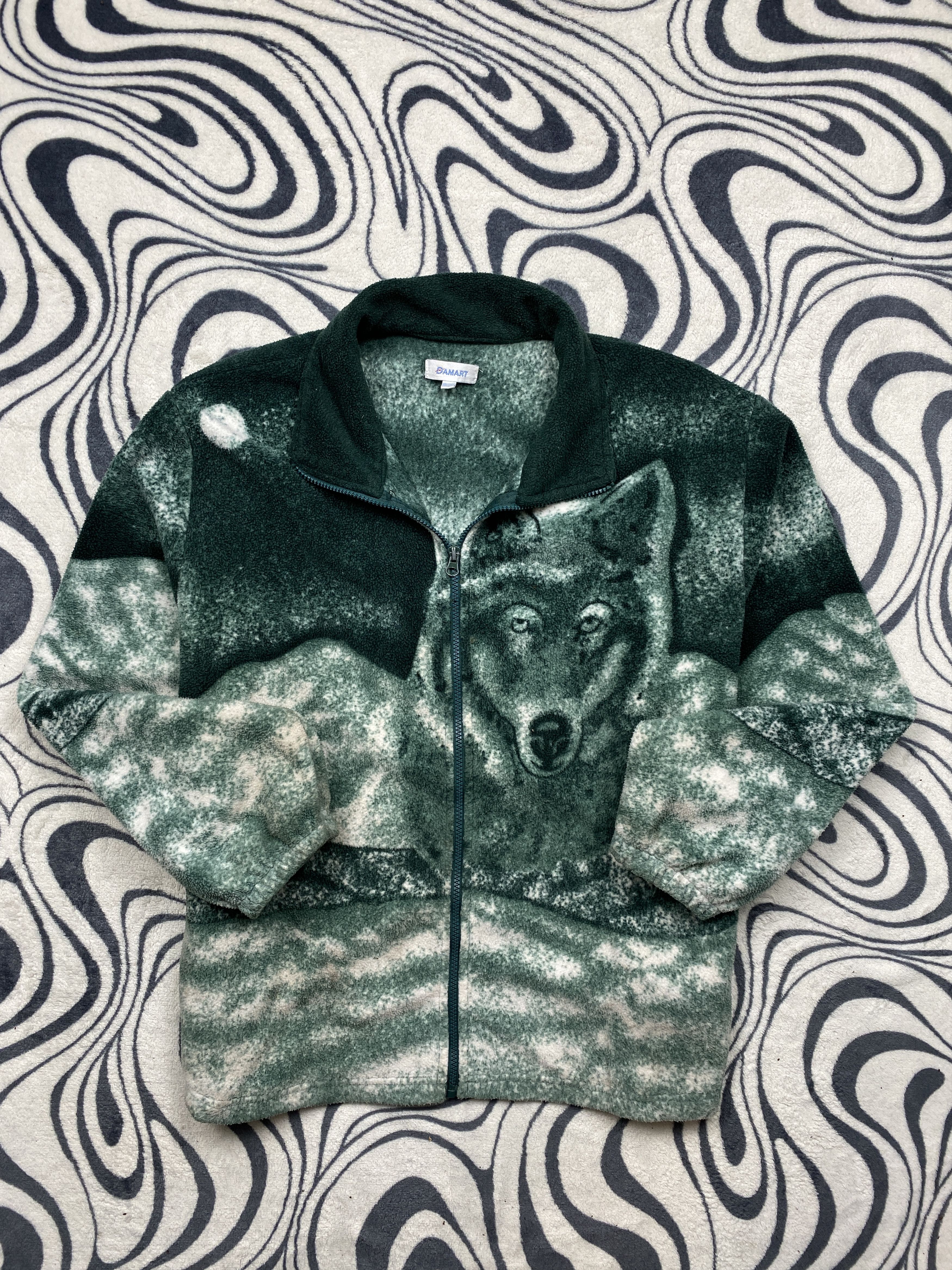 Vintage Vintage WOLF Fleece Jacket Y2K Size US L / EU 52-54 / 3 - 1 Thumbnail