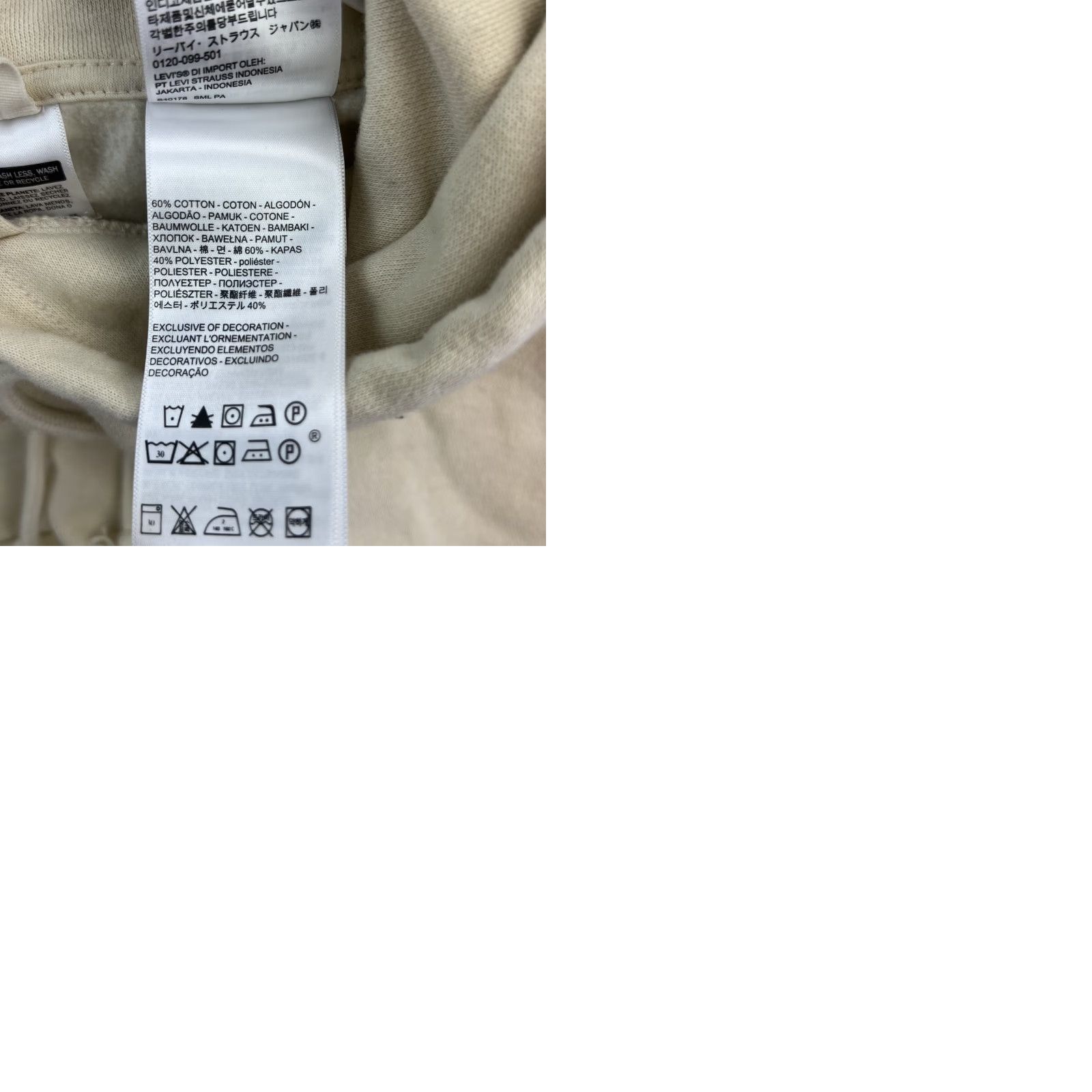 Levi's VINTAGE Levi's Hoodie Womens 2XL Beige Cropped Pullover Sweatshirt Logo Front Pocket Size XXL / US 16-18 / IT 52-54 - 9 Thumbnail