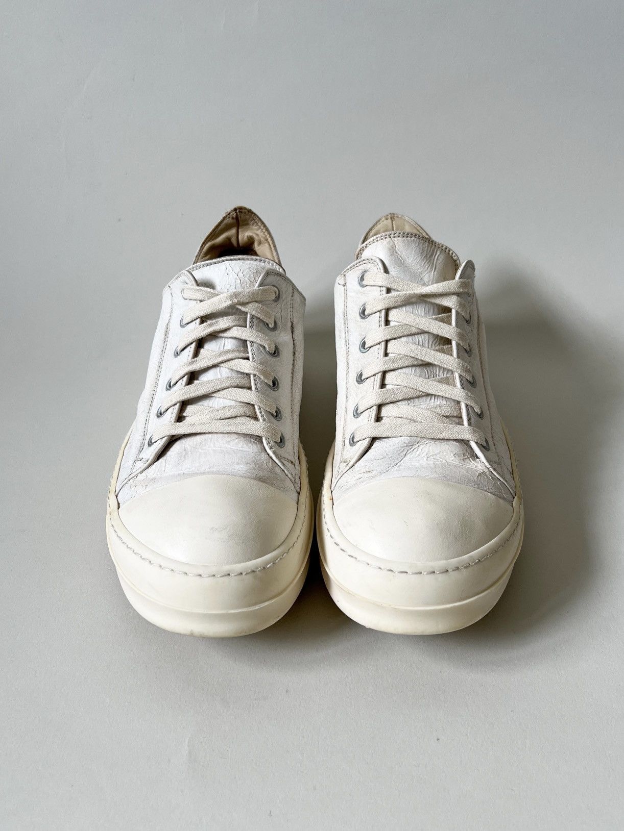 Rick Owens Rick Owens White Painted Leather Low Ramones Size US 8 / EU 41 - 3 Thumbnail