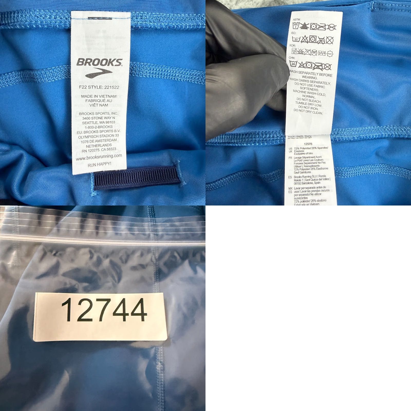 Brooks Brooks Method 3/4 Crop Leggings Womens Medium Blue Pull On Running Sports Gym Size 32" / US 10 / IT 46 - 9 Thumbnail