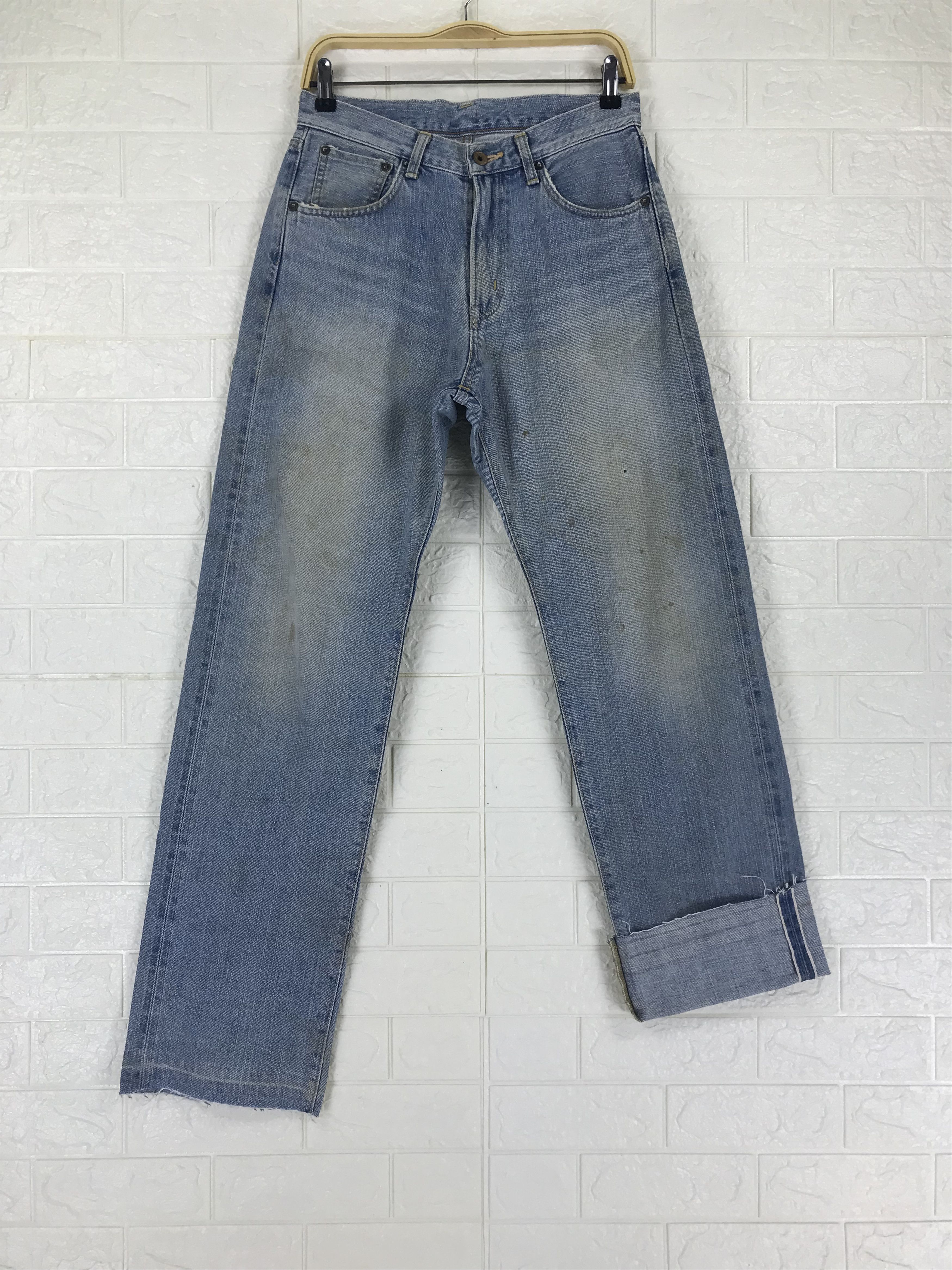 Edwin Vintage 90s Edwin 505X Orange Tab Selvedge Jeans Size US 29 - 1 Thumbnail