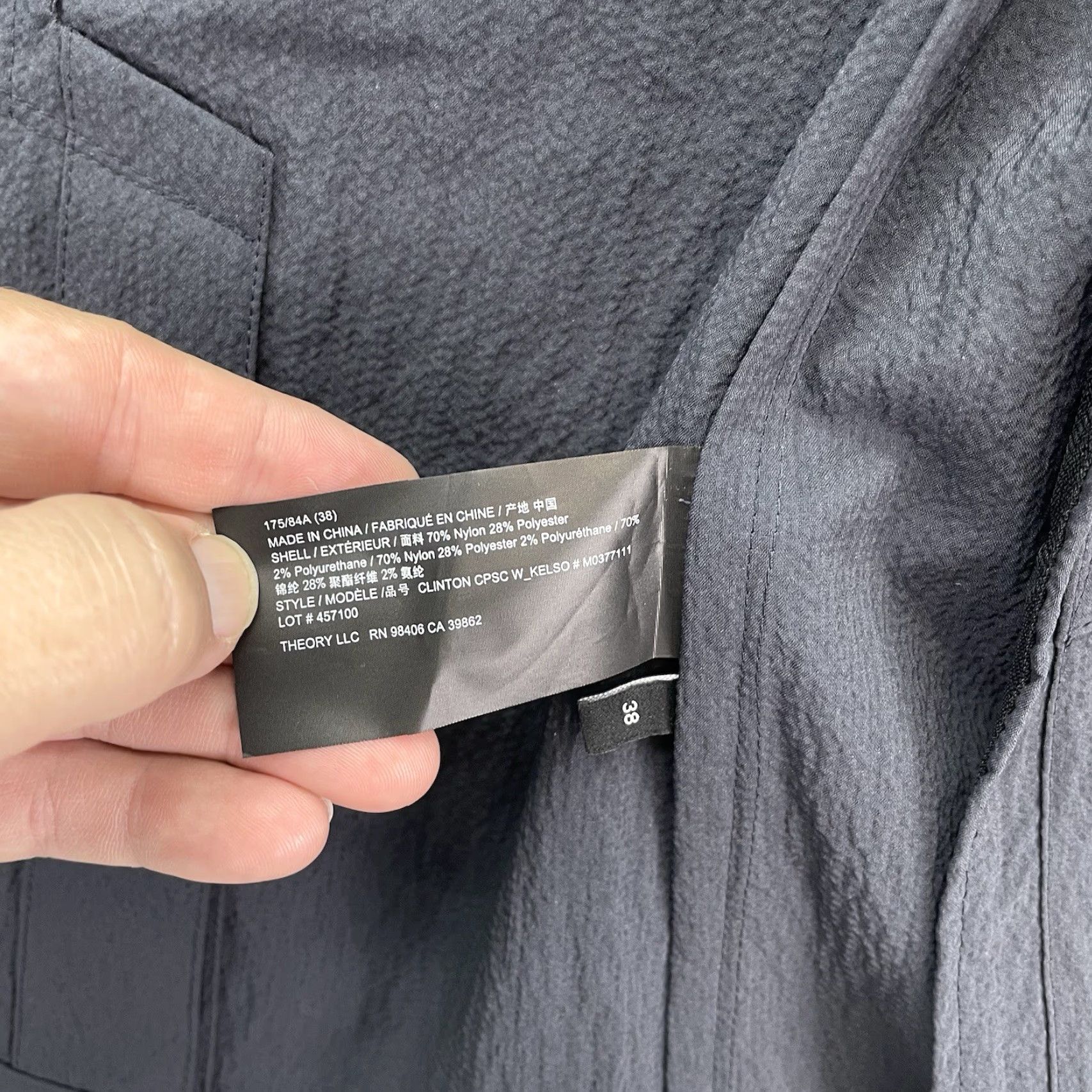 Theory Theory blazer Mens size 38 Casual Clinton Navy Sport Coat Jacket seersucker Size 38R - 6 Thumbnail