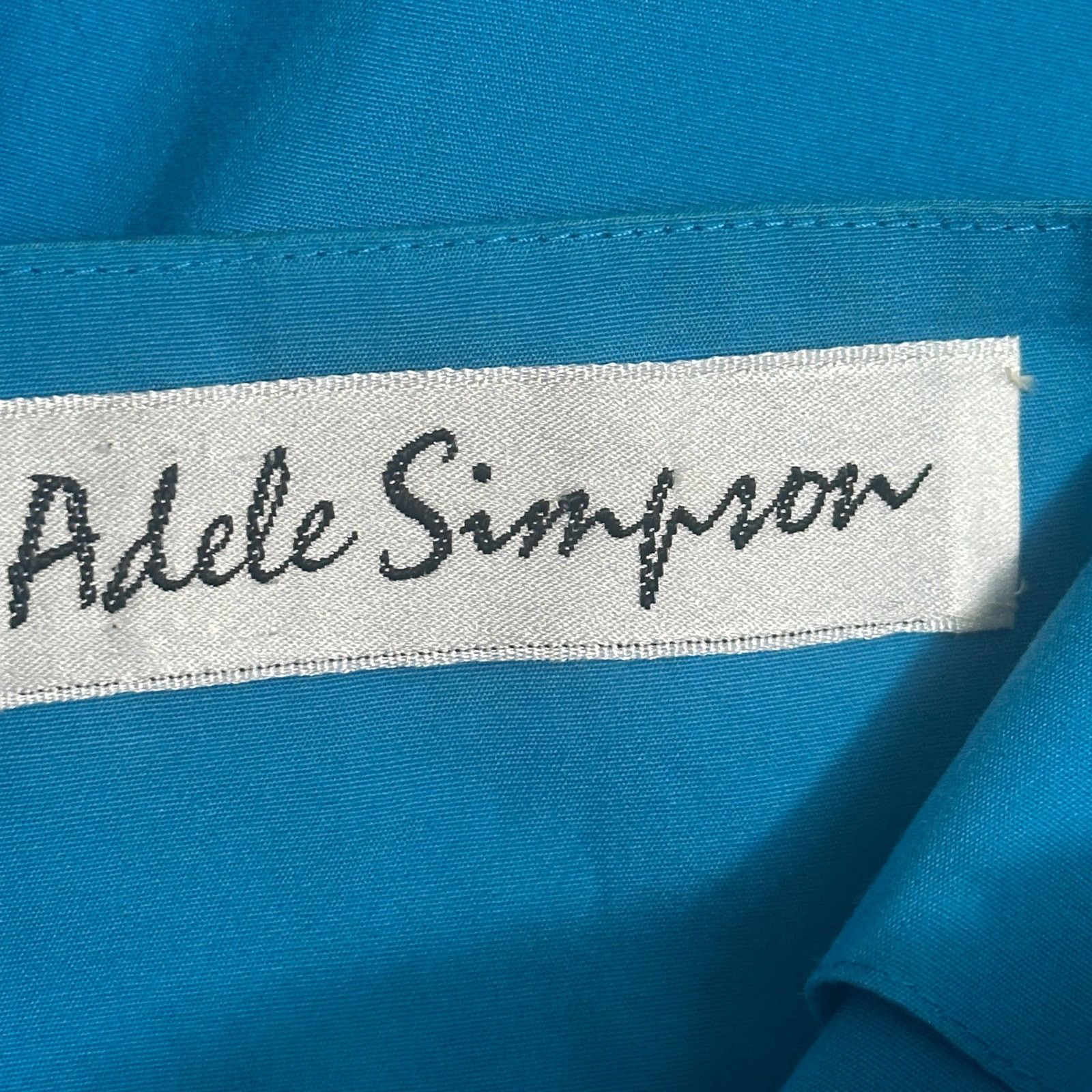 Vintage 1980s Adele Simpson Bright Blue Peplum Blouse Top M Size US M / EU 48-50 / 2 - 7 Thumbnail