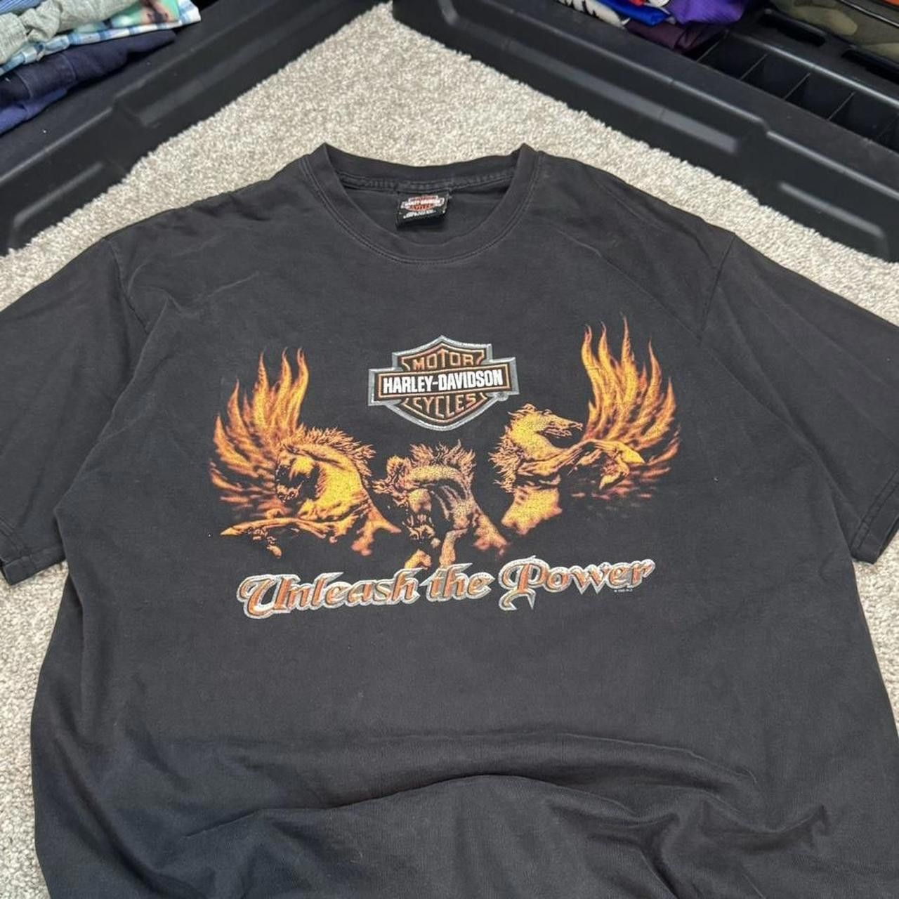 Harley Davidson × Vintage VTG 90s Made in USA Faded Harley Davidson T Shirt Size US L / EU 52-54 / 3 - 2 Thumbnail