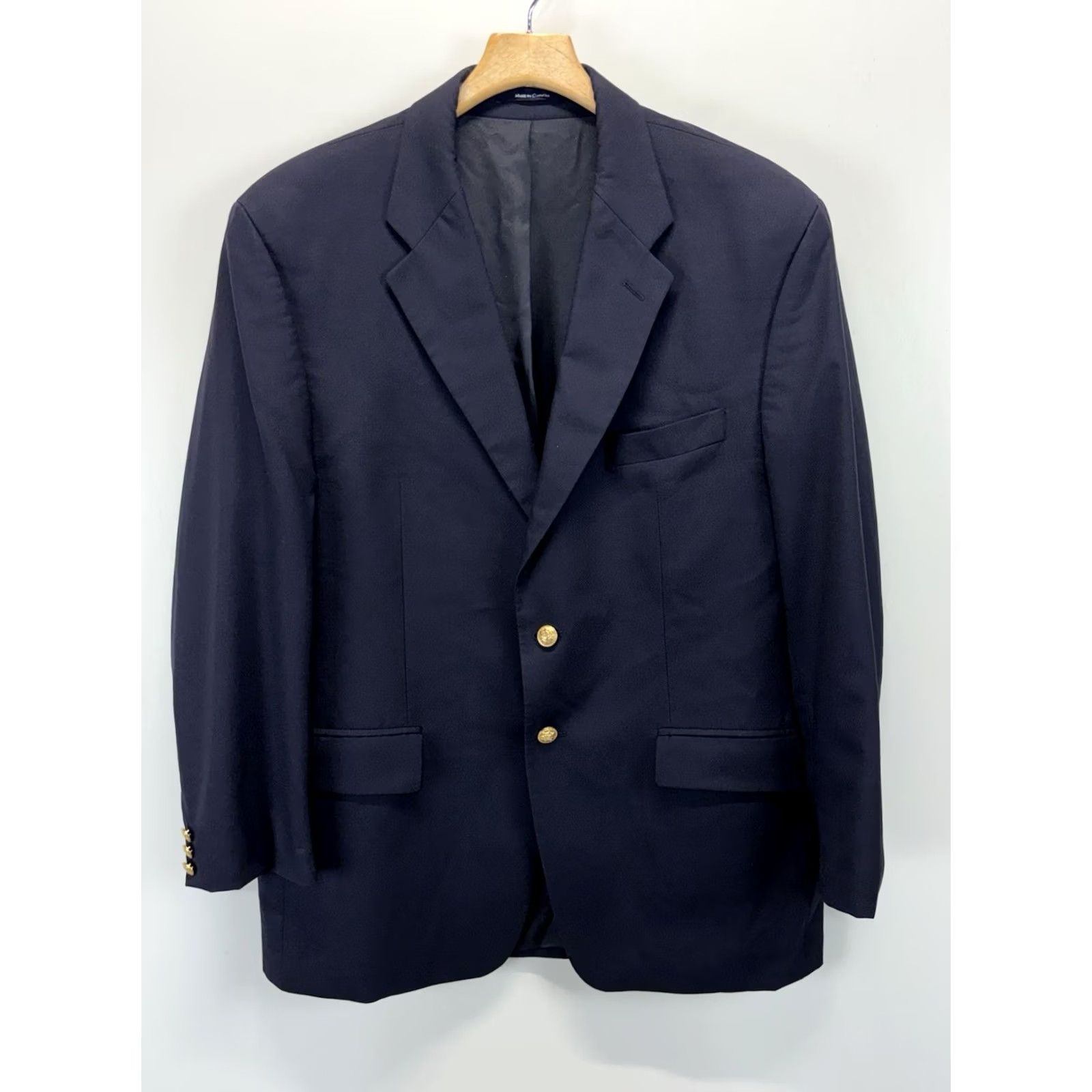 Polo Ralph Lauren VTG Polo Ralph Lauren Blazer Mens 44R Navy Wool Single-Breasted Notch Lapel 4-Button Jacket Coat University Club Sports Coat Old Money Preppy Size US XXL / EU 58 / 5 - 2 Thumbnail