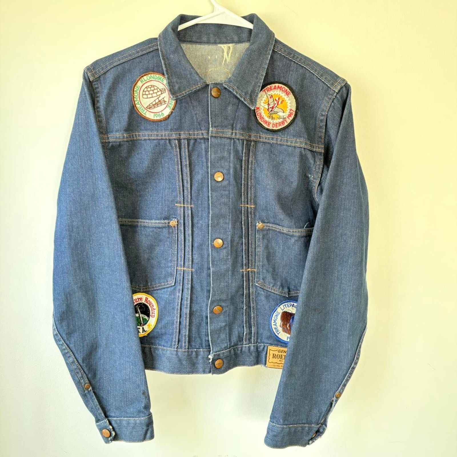 Nike 1960’s Roebucks Double Pleat Denim Jacket W/ Patches Size M / US 6-8 / IT 42-44 - 7 Thumbnail