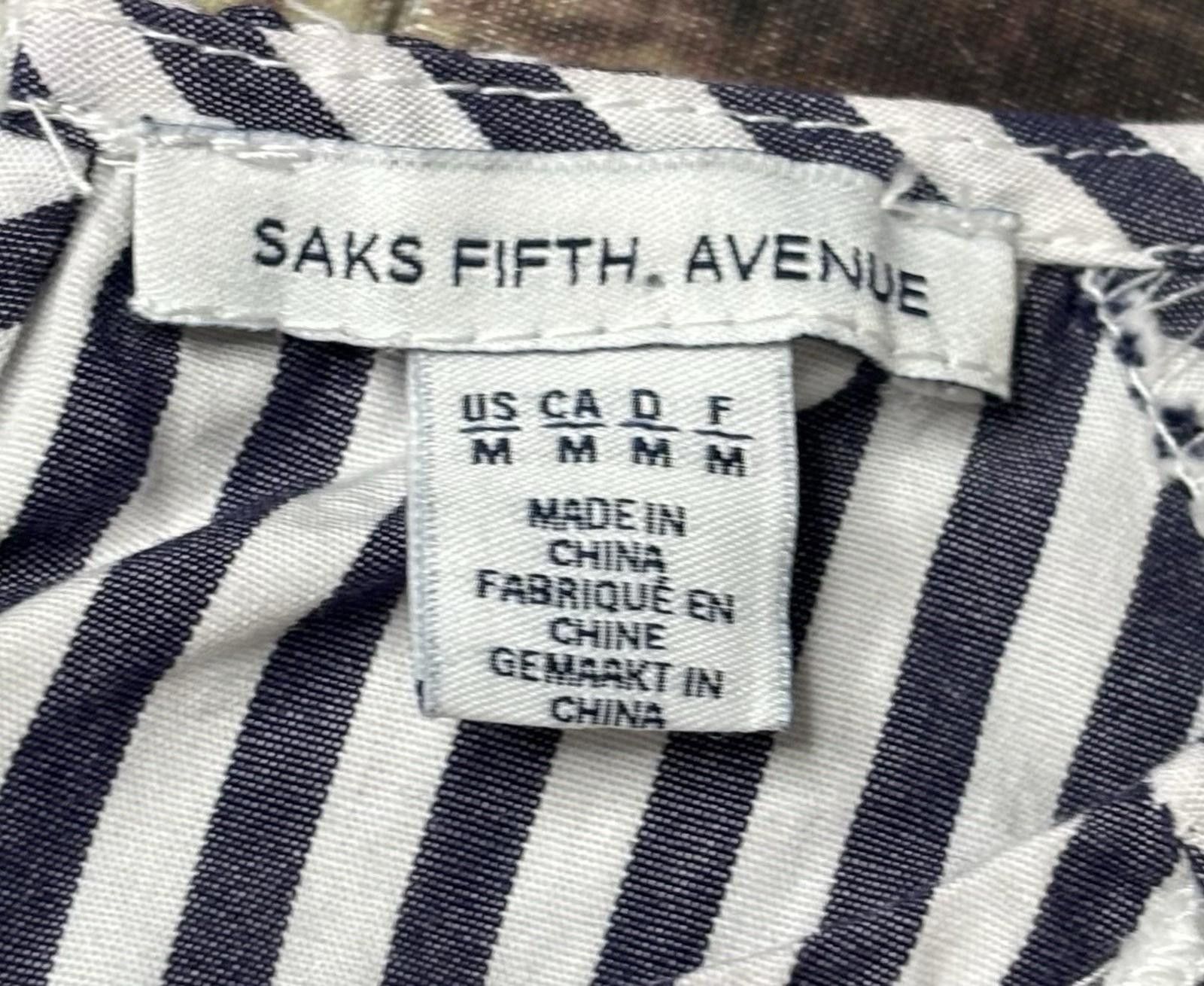 Saks Fifth Avenue Saks Fifth Avenue Top Women's Medium Ruffle Puff Sleeves Size M / US 6-8 / IT 42-44 - 2 Thumbnail