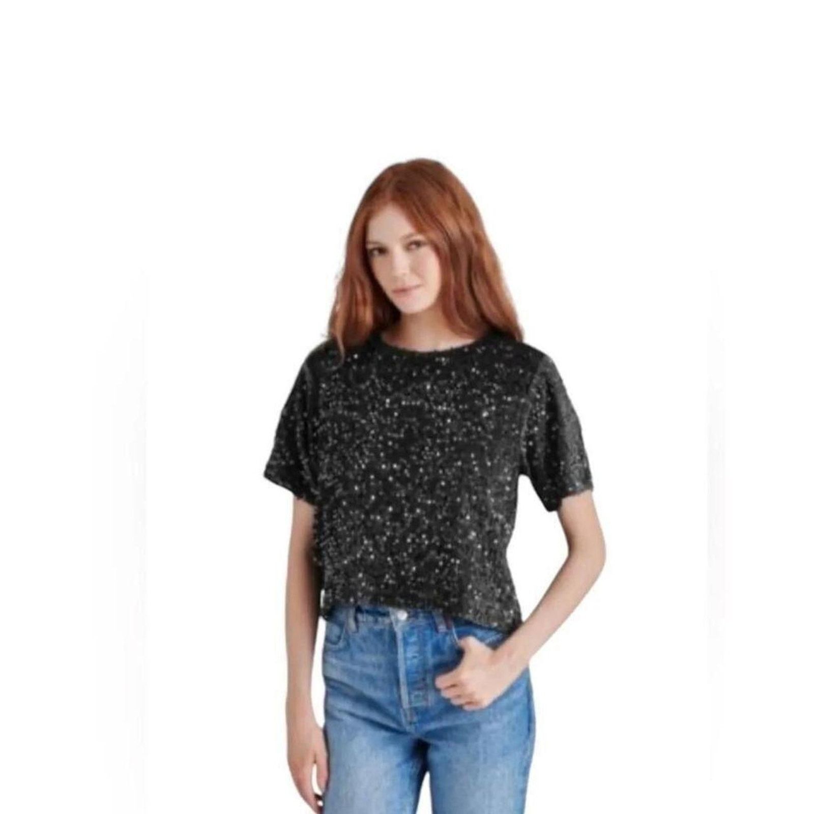 The Unbranded Brand Every black sequin crop top Size S / US 4 / IT 40 - 1 Thumbnail