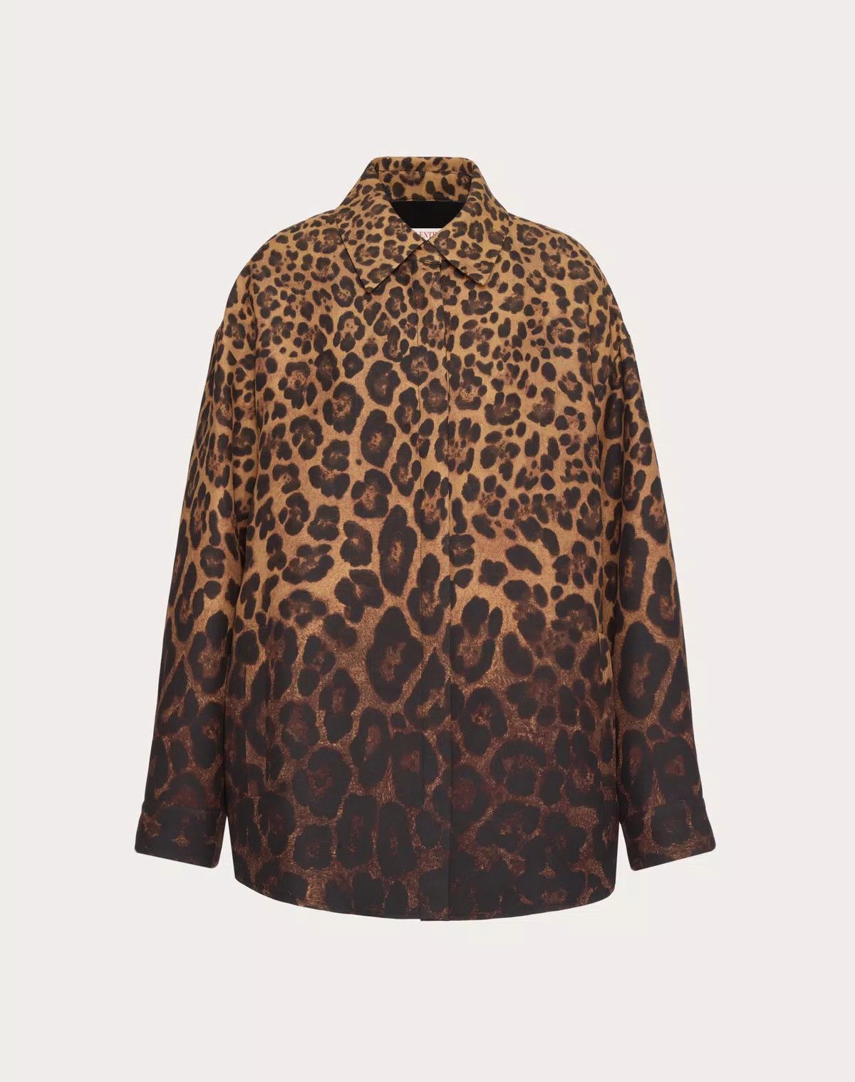 Valentino o1s1wg110625 Crepe Couture Animal Overshirt in Leopard/Brown Size S / US 4 / IT 40 - 1 Thumbnail