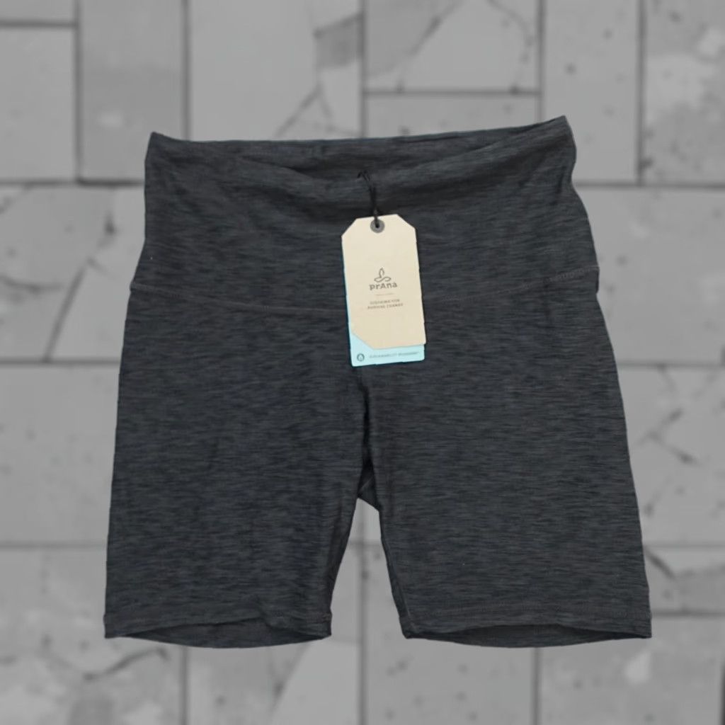 Prana Prana Kimble Shorts High Rise Athletic Black Heather 1970881 Womens Size XL Athletic Biker Pockets Size 40" / US 18 - 1 Thumbnail