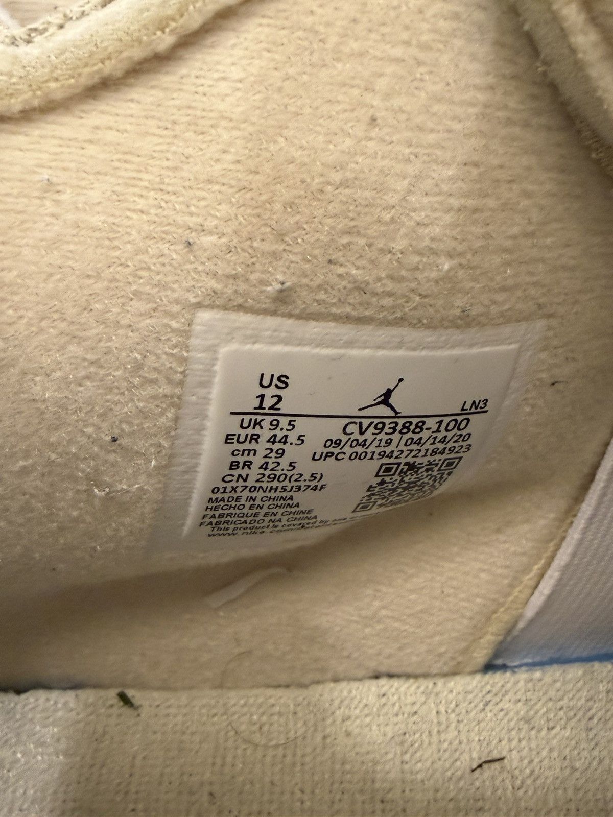 Jordan Brand Jordan 4 Retro ‘Off-White Sail’ Size US 10.5 / EU 43-44 - 6 Thumbnail