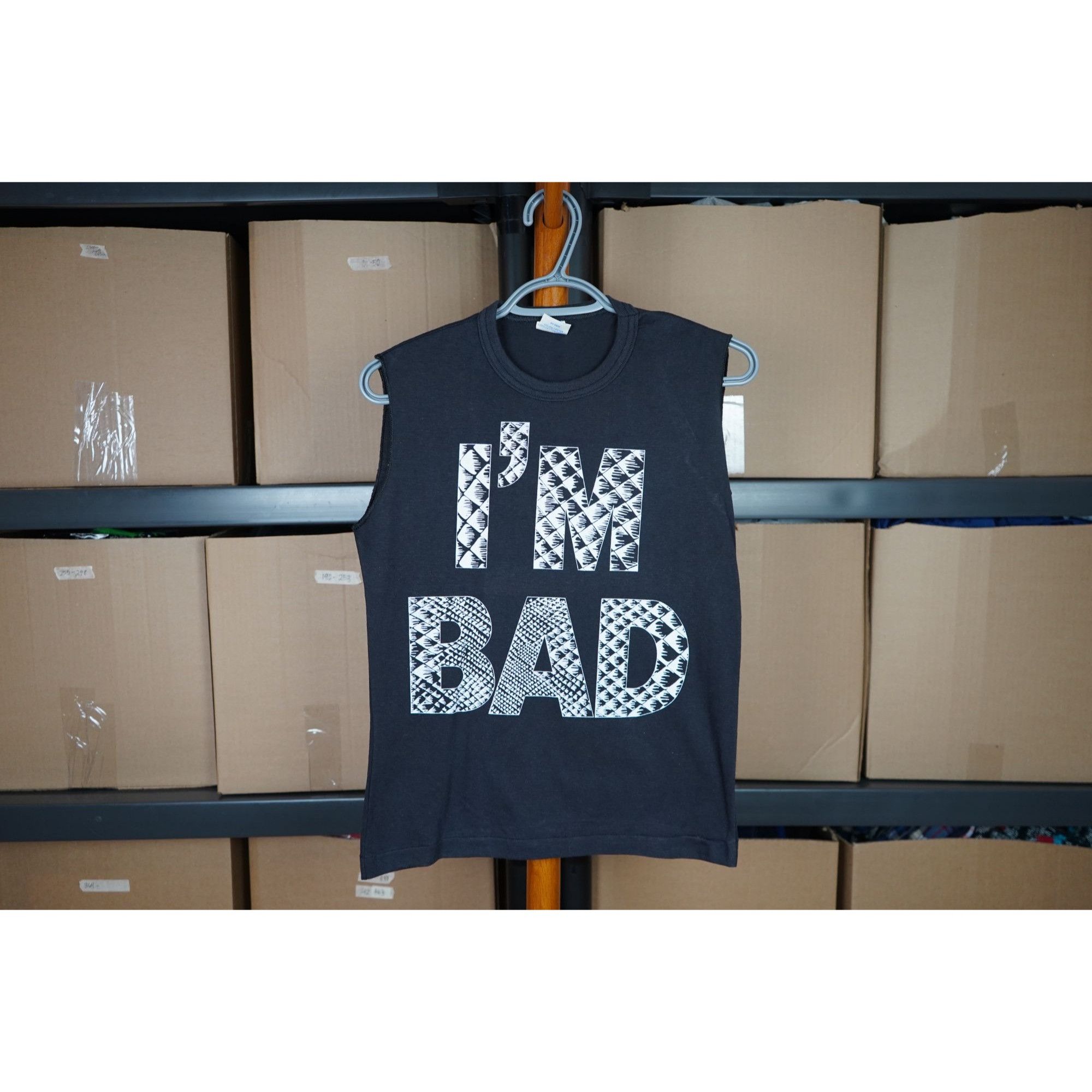 Vintage Vintage Tank Top Black Women's S "I'M BAD" #450 Size S / US 4 / IT 40 - 1 Thumbnail