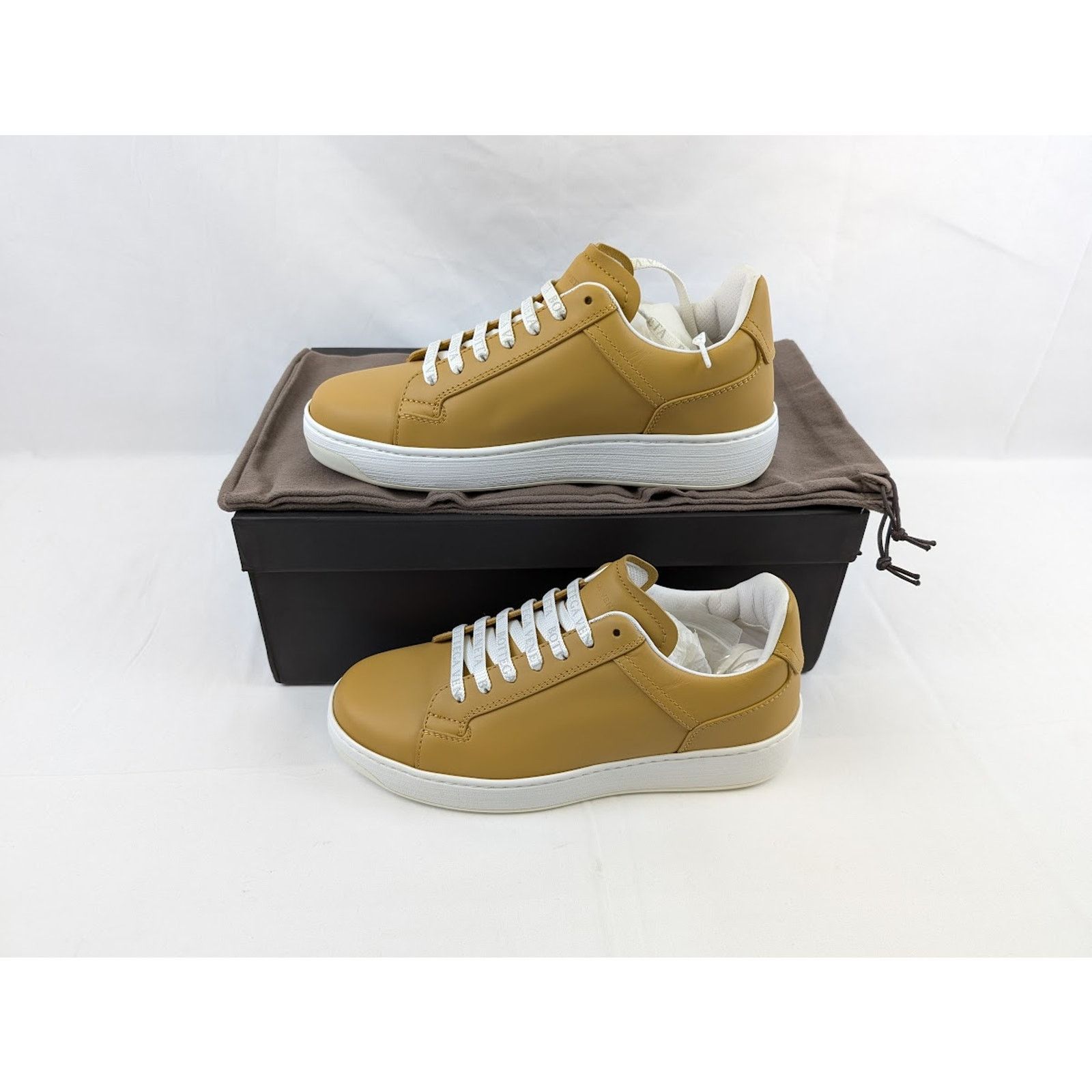 Bottega Veneta o1rshd1 Bolt Calf Sneaker Pelle S.GOMM in Butterscotch Size US 7.5 / EU 40-41 - 21 Thumbnail
