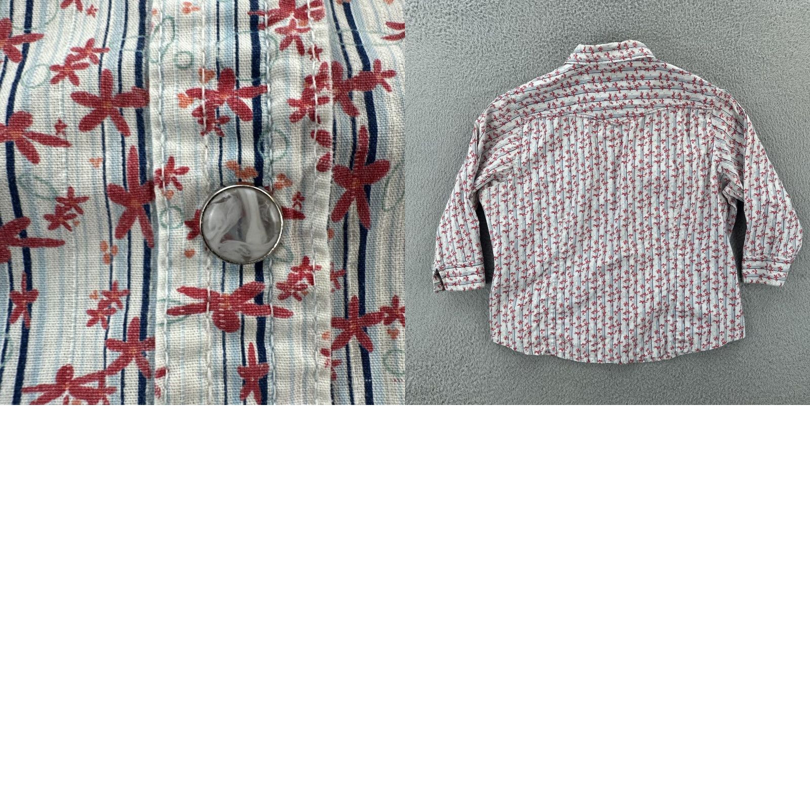 Vintage REI Women's XL Floral Pearl Snap Shirt Western Theme Shirt EUC Size XL / US 12-14 / IT 48-50 - 9 Thumbnail
