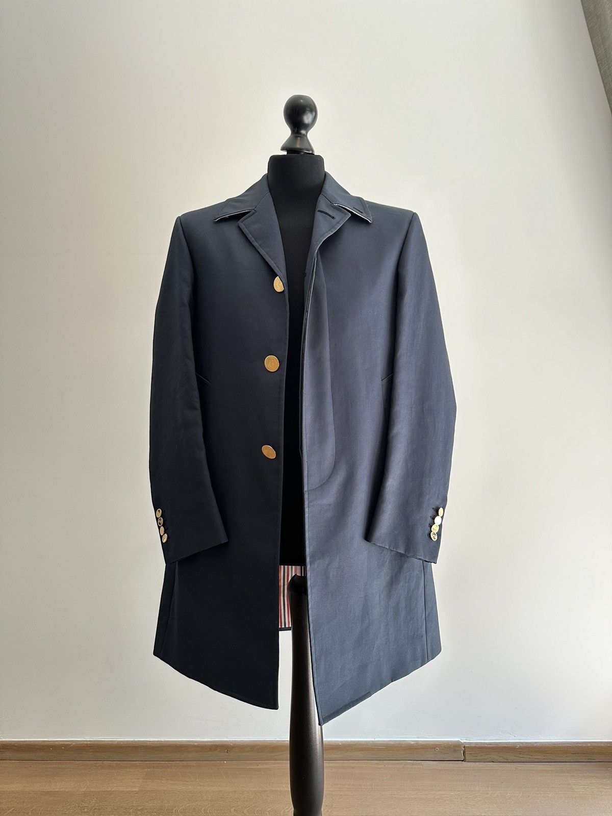 image of Beautiful Navy Thom Browne Coat, Men's (Size Small)