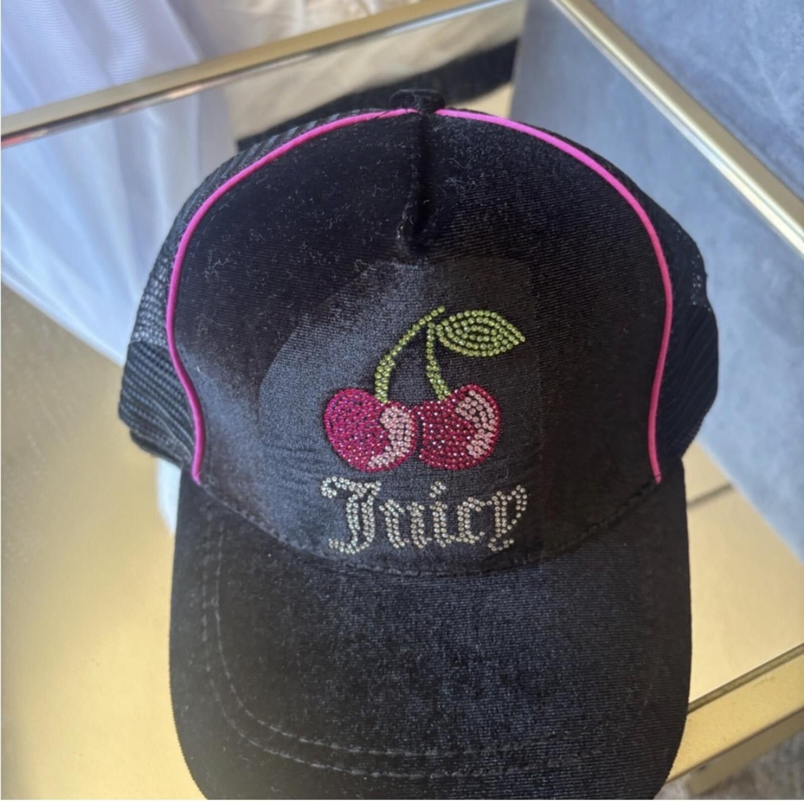 Juicy Couture Jeans ( Juicy Couture) New Big Kids Trucker Hat with Pink Trim Size ONE SIZE - 2 Thumbnail