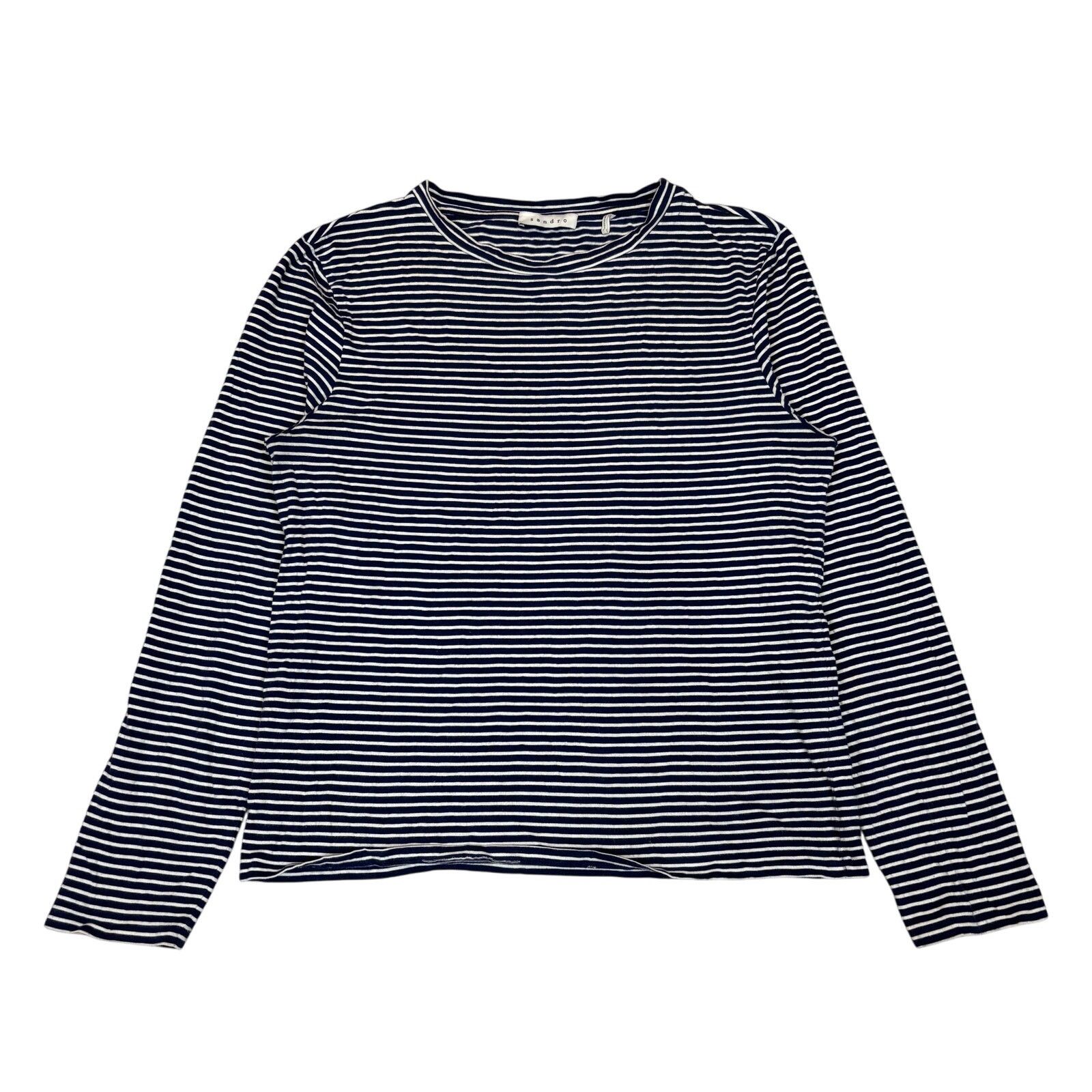 Sandro Sandro Paris Long Sleeve Striped Shirt Women's Large Size L / US 10 / IT 46 - 1 Thumbnail
