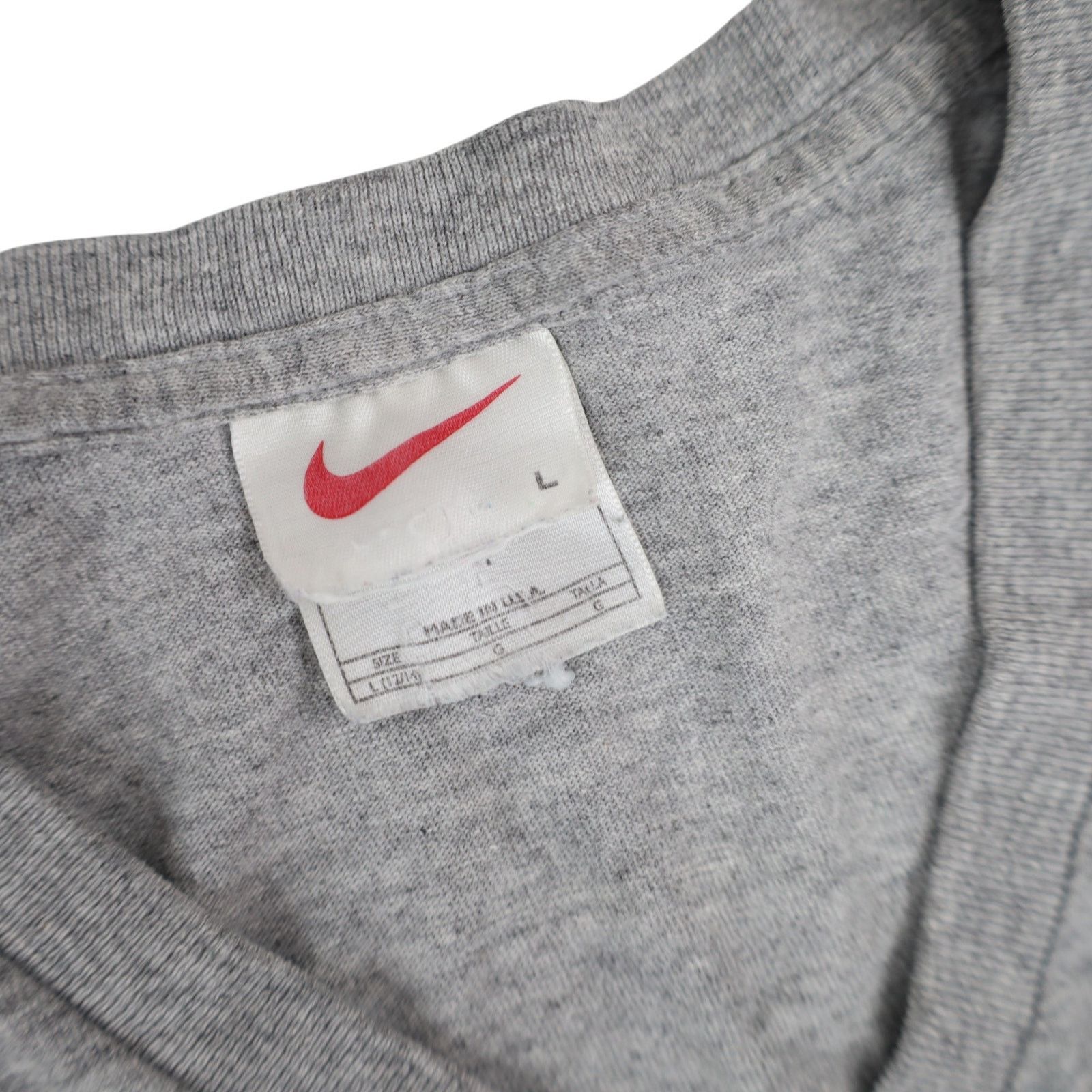 Nike × Vintage Vintage 90s Nike Mini Swoosh V Neck T Shirt Size US L / EU 52-54 / 3 - 5 Thumbnail
