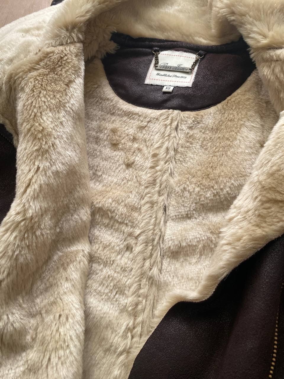 Pepe Jeans Ludovica Faux Shearling Aviator Jacket XS