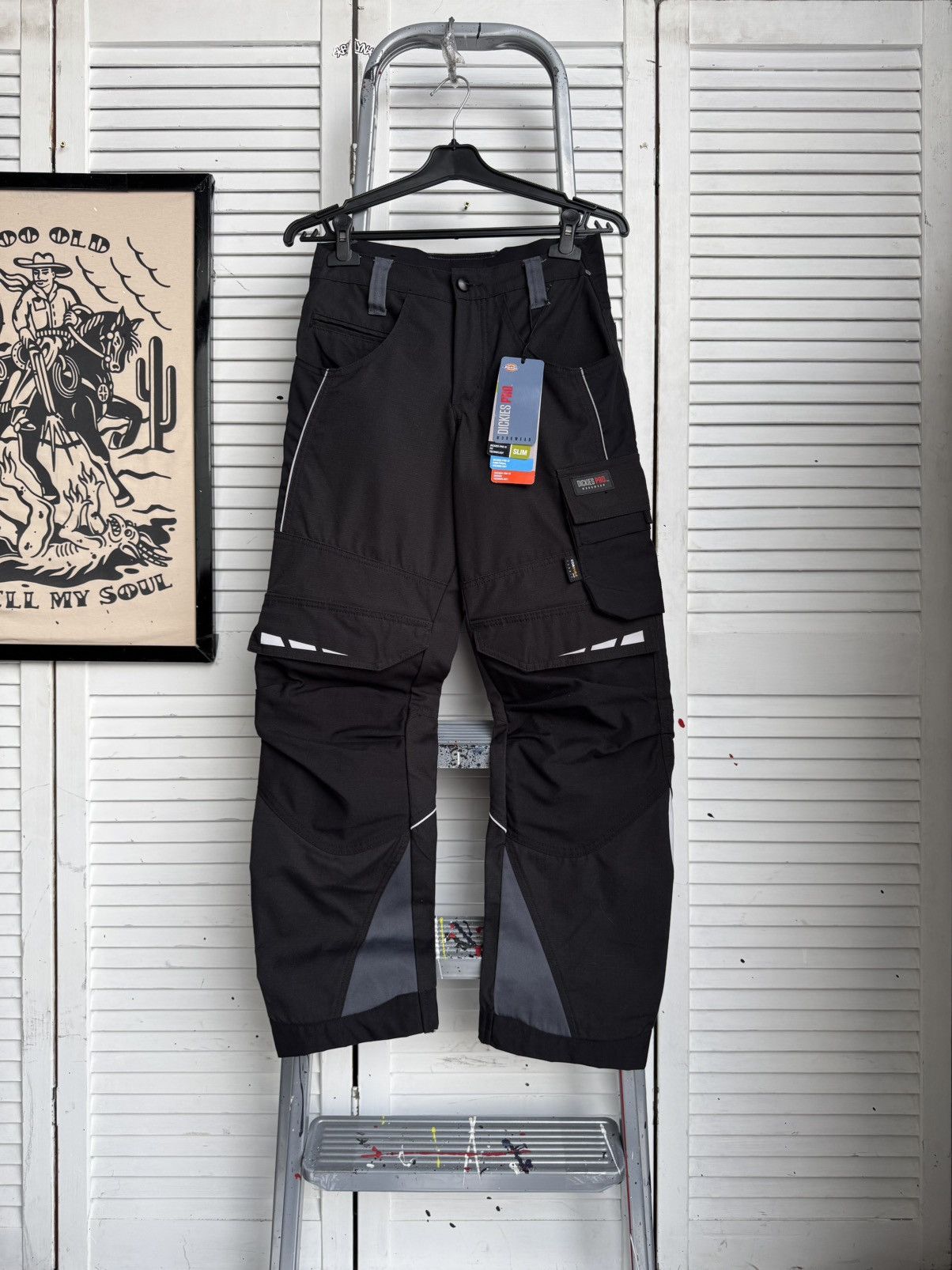 Dickies Dickies Pro Workwear Pants Cordura Reflective Cargo Black Size US 27 - 1 Thumbnail