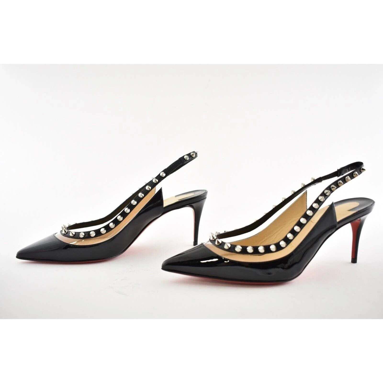 Christian Louboutin Christian Louboutin Brigadine 70 Black Patent PVC Slingback Size US 6.5 / IT 36.5 - 9 Thumbnail