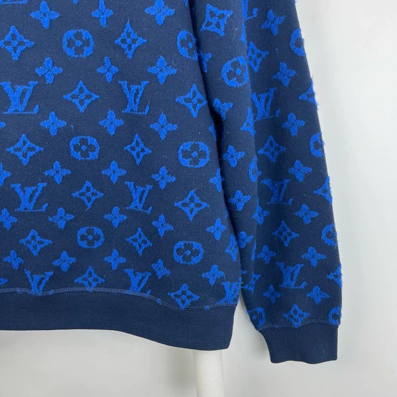 Louis Vuitton Louis Vuitton Blue presbyopic logo flocked sweatshirt Size US L / EU 52-54 / 3 - 5 Thumbnail