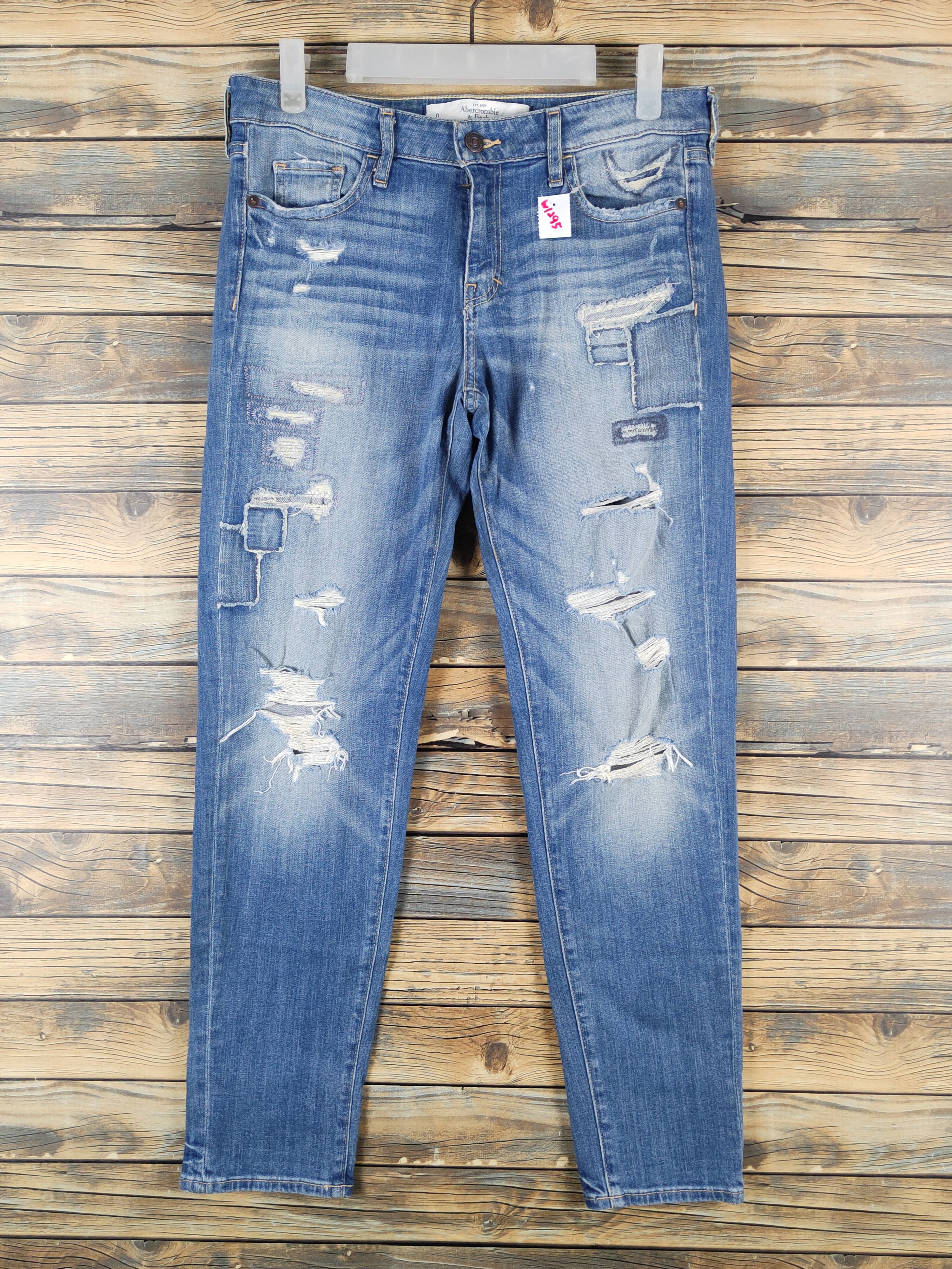 Abercrombie & Fitch Abercrombie & Fitch patchwork Ripped denim Jeans #W1295 Size US 29 - 1 Thumbnail