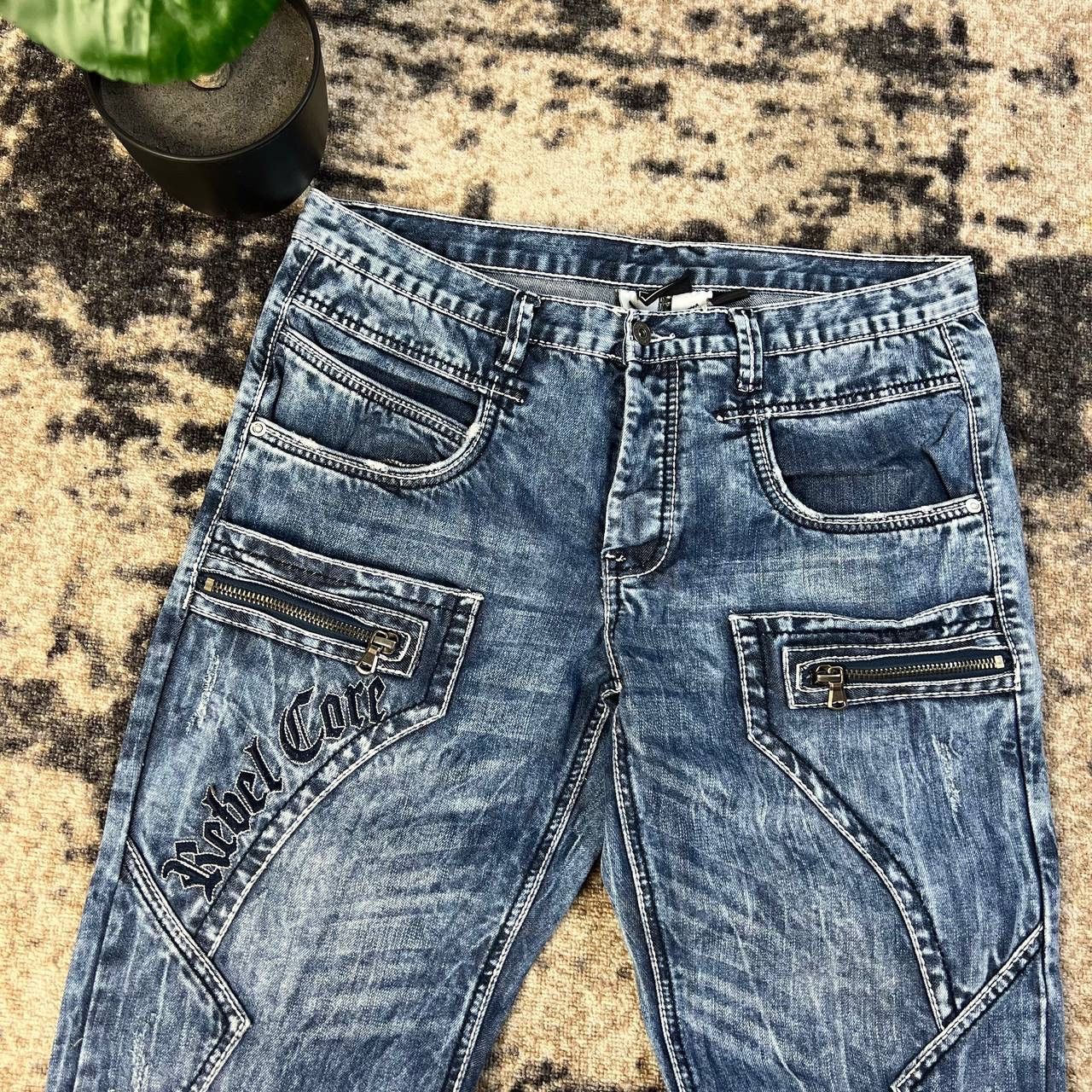 Japanese Brand Avant Garde Y2K Style Blue Washed Denim Jeans Size US 36 / EU 52 - 6 Thumbnail