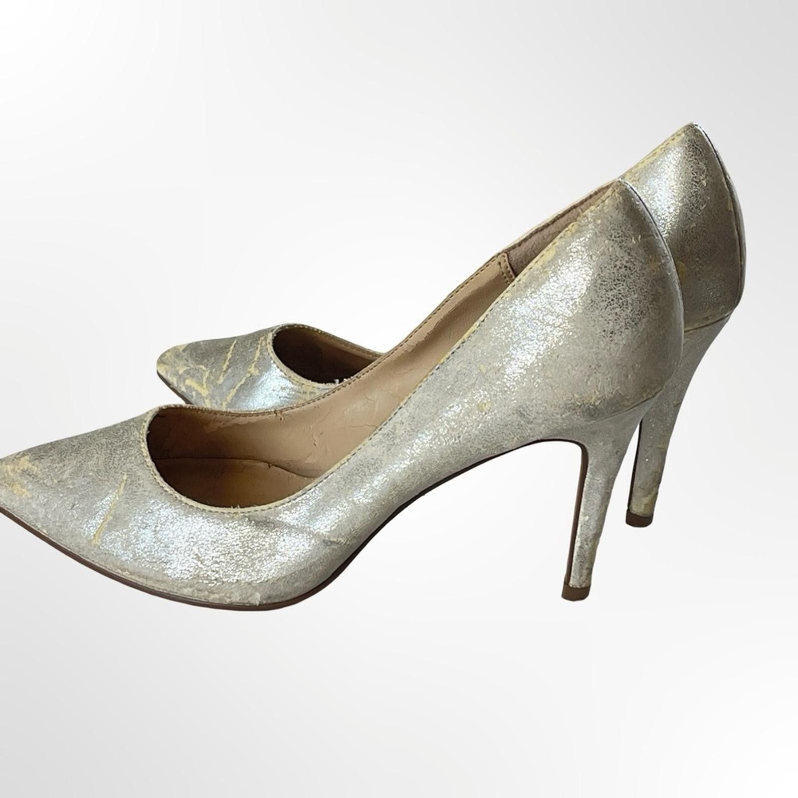 Rock & Republic Rock & Republic Silver Metallic Pointed Toe Stilettos in 8.5 Size US 8.5 / IT 38.5 - 5 Thumbnail
