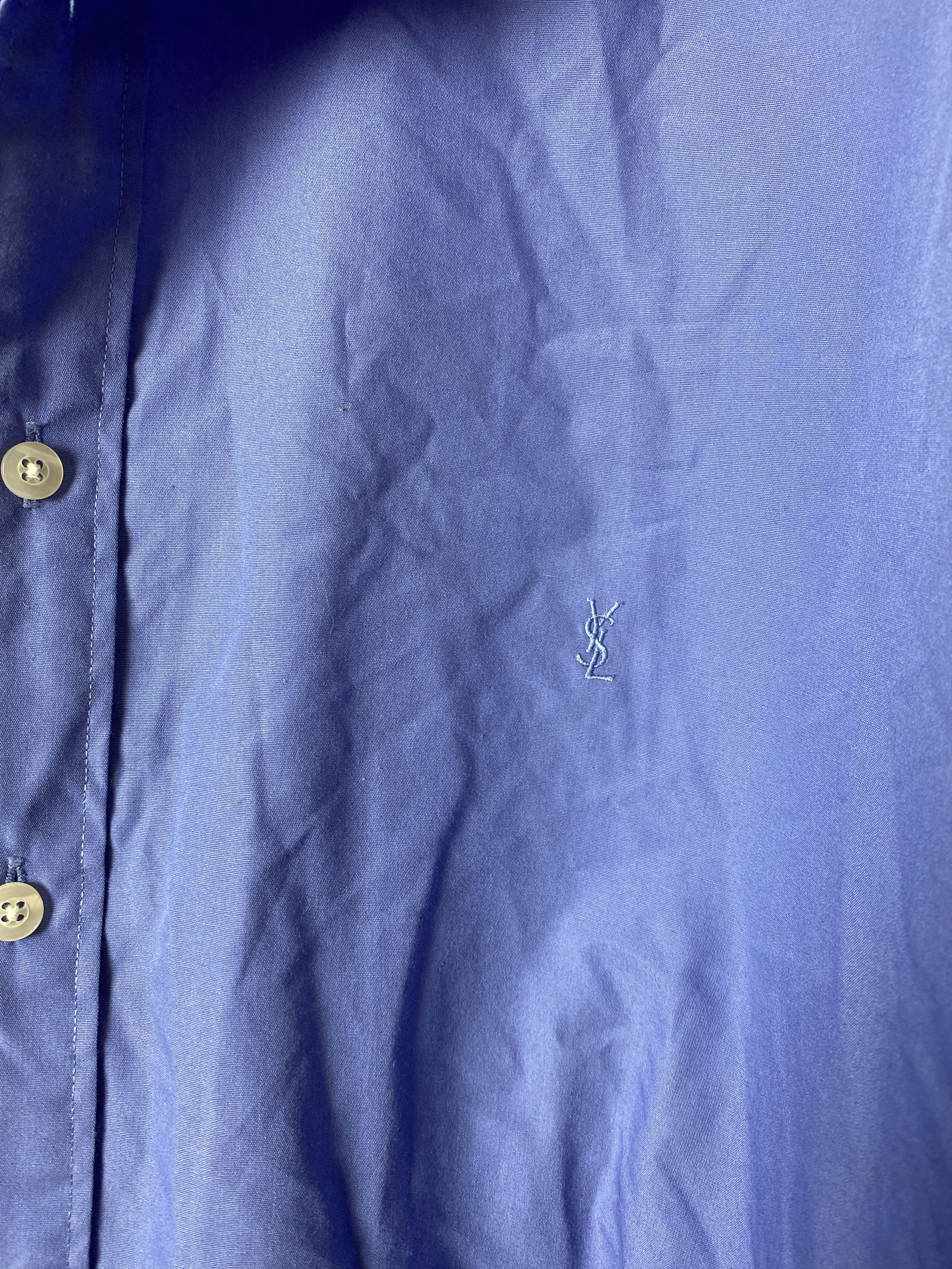 Vintage × Yves Saint Laurent YSL Yves Saint Laurent small logo shirt button ups formal Size US XL / EU 56 / 4 - 2 Thumbnail