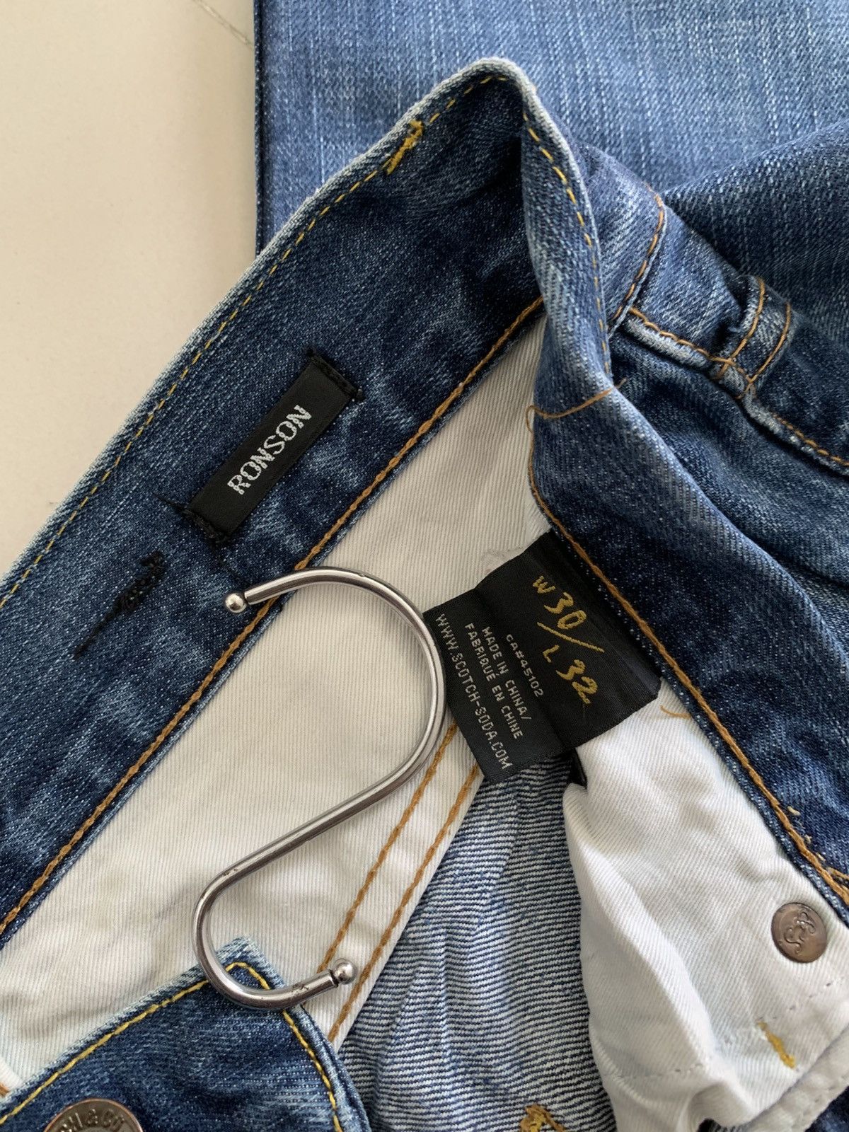 Scotch & Soda Scotch & Soda Ronson Distressed Faded Blue Jeans Size US 30 / EU 46 - 7 Thumbnail