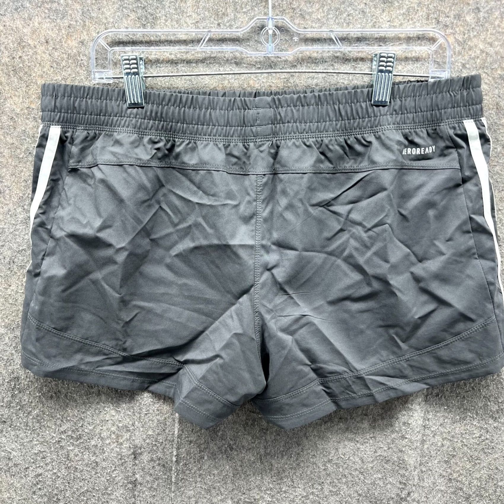 Adidas Adidas Shorts Women Large Gray Pacer 3-Stripes Woven Primegreen Running Gym Regular Feminine Athletic Shorts Womens Gray Size 36" / US 14 / IT 50 - 2 Thumbnail