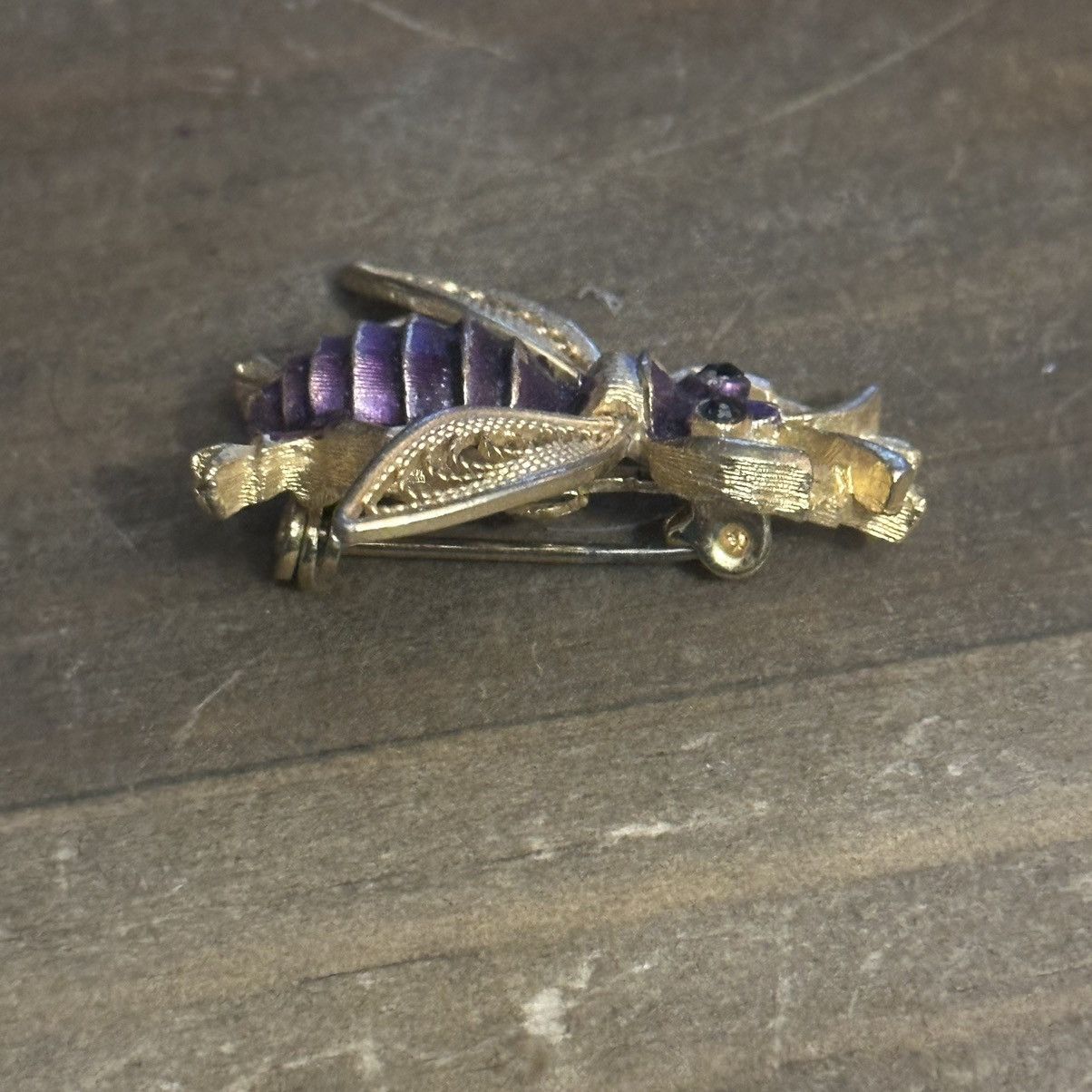 Vintage Vintage purple bee brooch Size ONE SIZE - 3 Thumbnail
