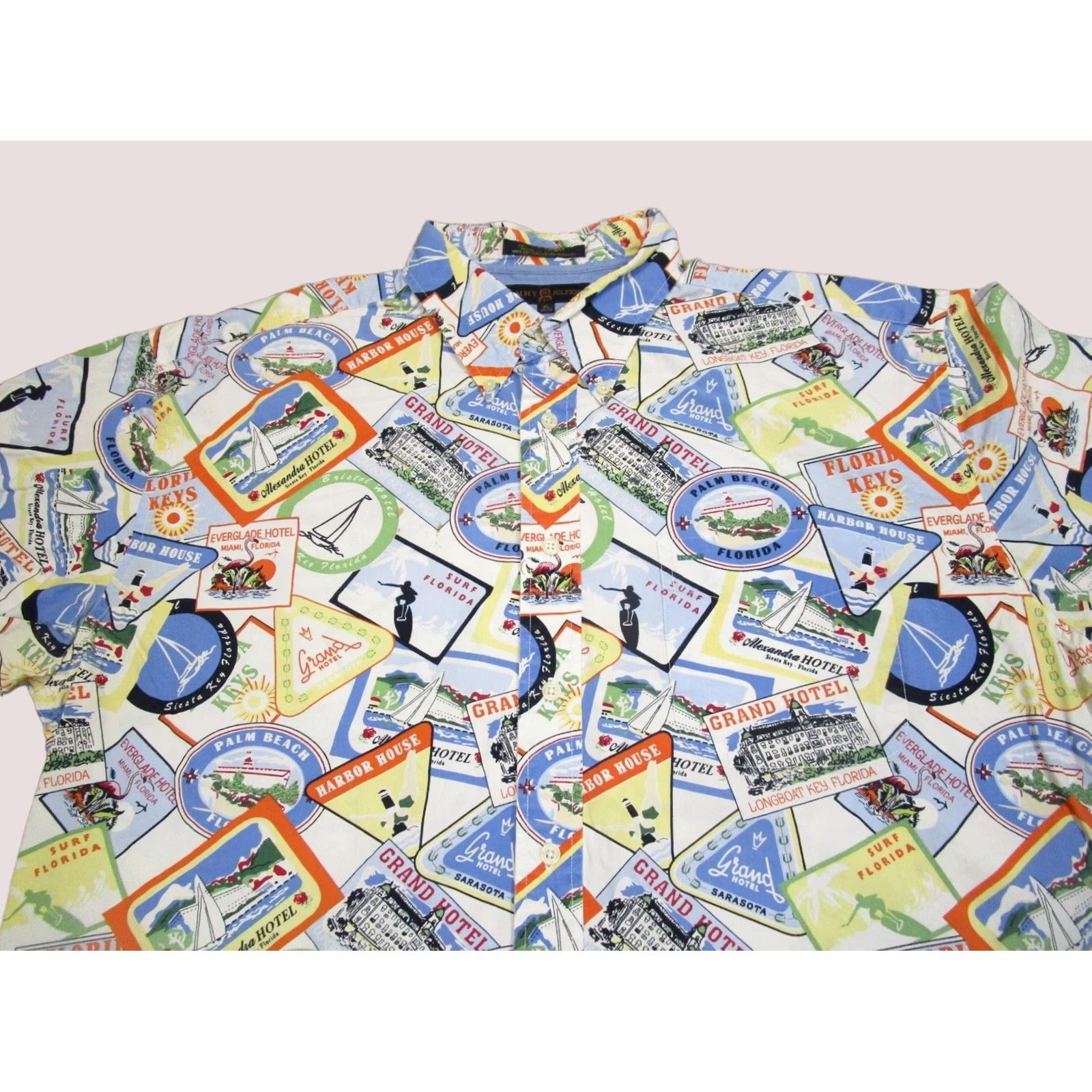 Tommy Hilfiger Tommy Hilfiger Button-Up Shirt Men XL White Nautical AOP VTG Beach Nautical Holiday Casual Travel 90s Mens Size US XL / EU 56 / 4 - 1 Thumbnail