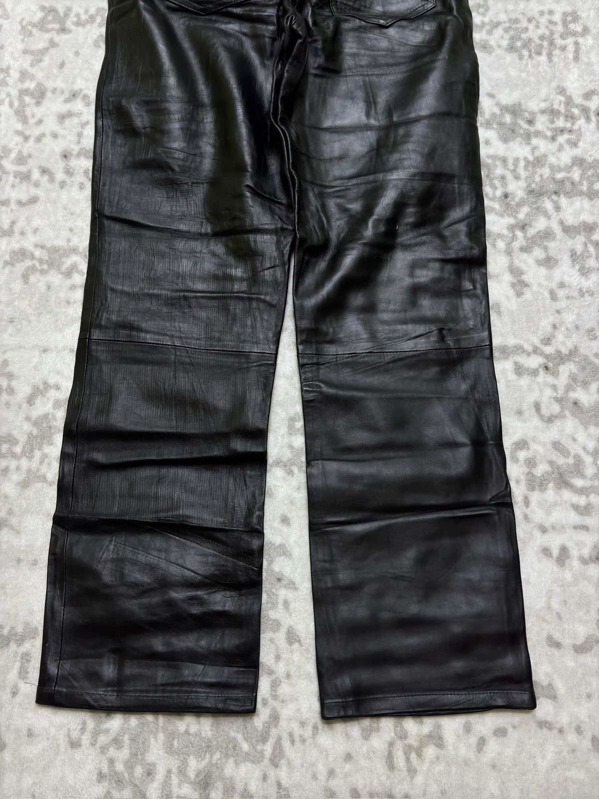 Japanese Brand Rigel Created by Miwa Sheepskin Leather Pants Y2K Archive Size US 26 / EU 42 - 10 Thumbnail