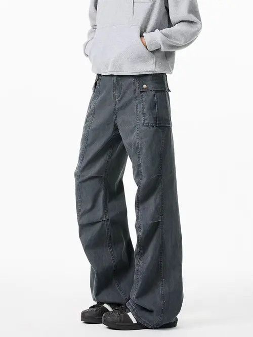 VIBE Aged Grey Workwear Pleated Casual Pants Size US 32 / EU 48 - 6 Thumbnail