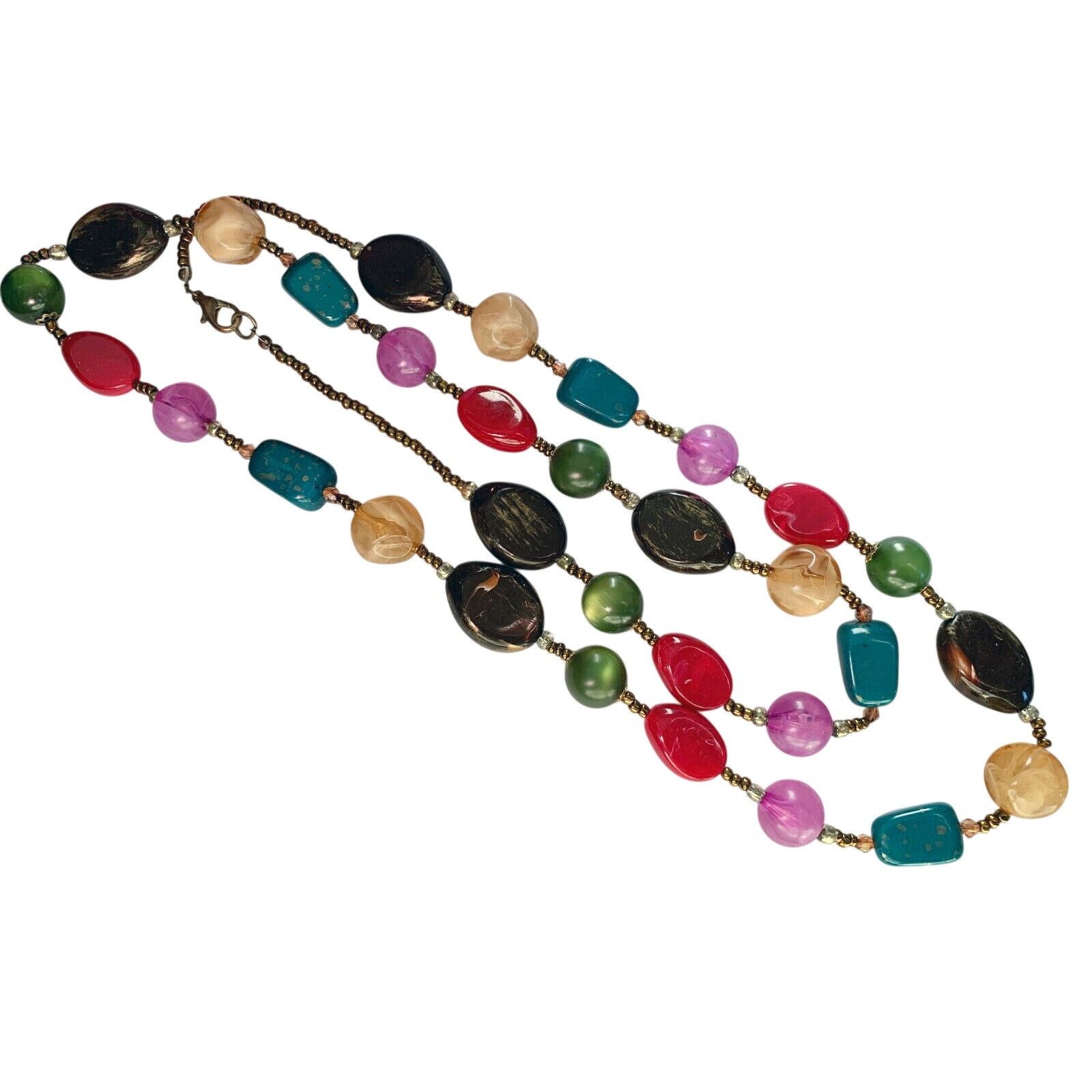 Other Pair of Pink & Coral Colorful Bead Necklaces (17" & 36") for Size ONE SIZE - 9 Thumbnail